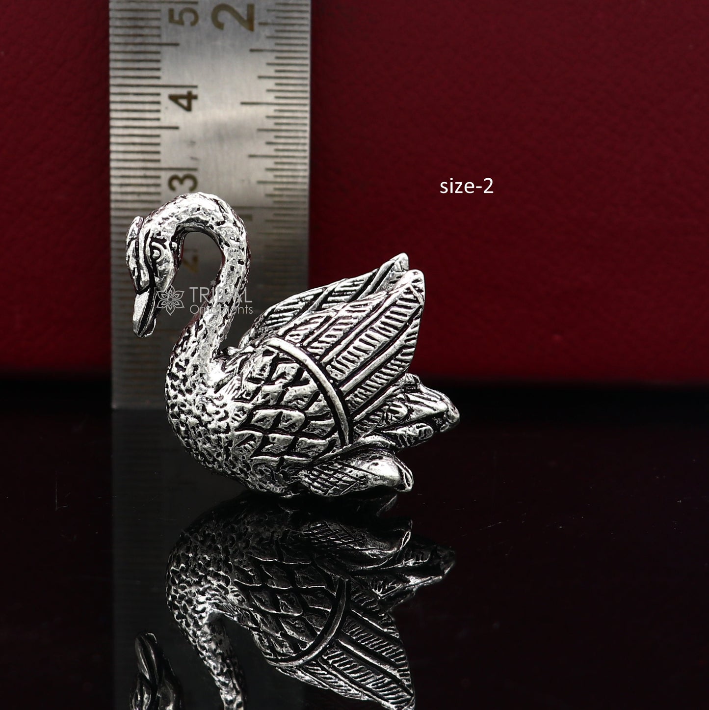 925 sterling silver handmade Silver swan figurine Swan silver miniature Beautiful silver miniature swan best diwali gift art754 - TRIBAL ORNAMENTS