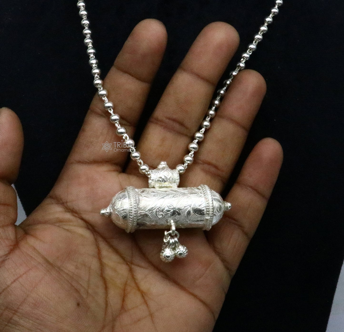 Vintage design antique handmade 925 sterling silver gorgeous Unique pendant fabulous customized brides collection long necklace SET645 - TRIBAL ORNAMENTS
