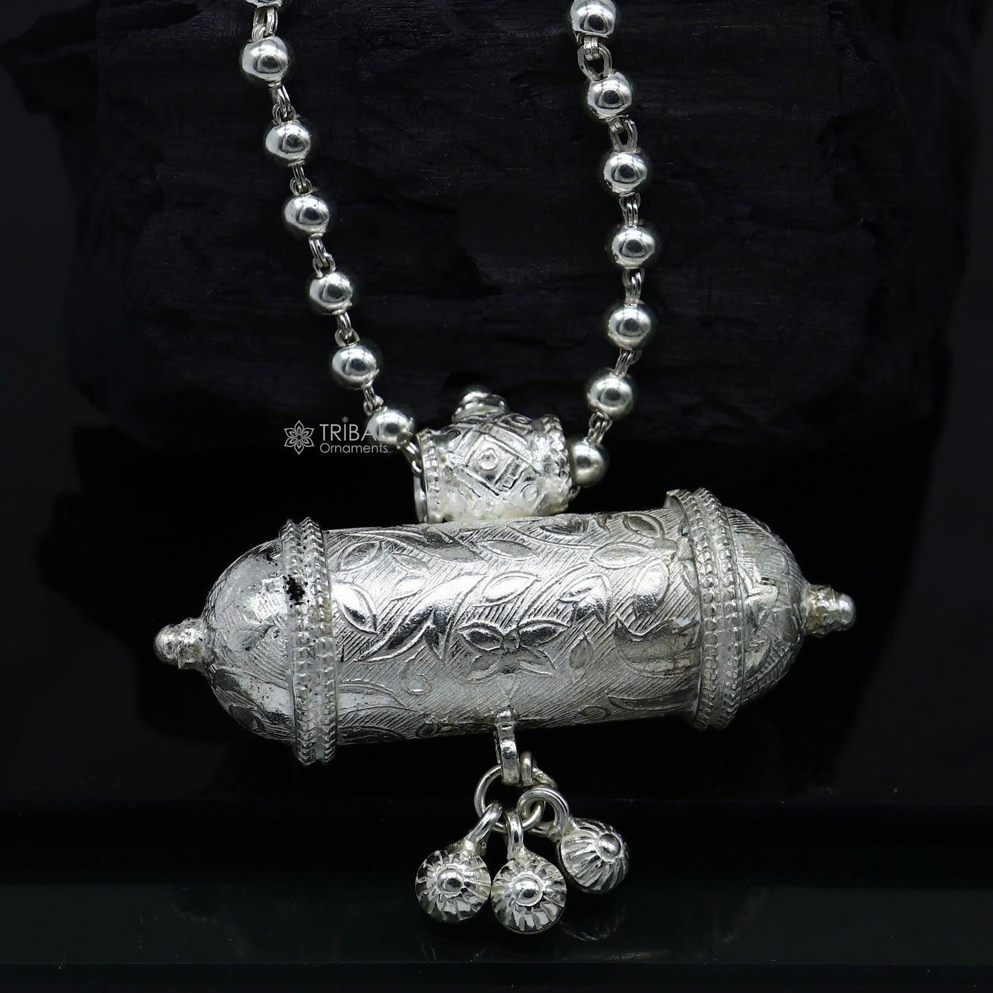 Vintage design antique handmade 925 sterling silver gorgeous Unique pendant fabulous customized brides collection long necklace SET645 - TRIBAL ORNAMENTS