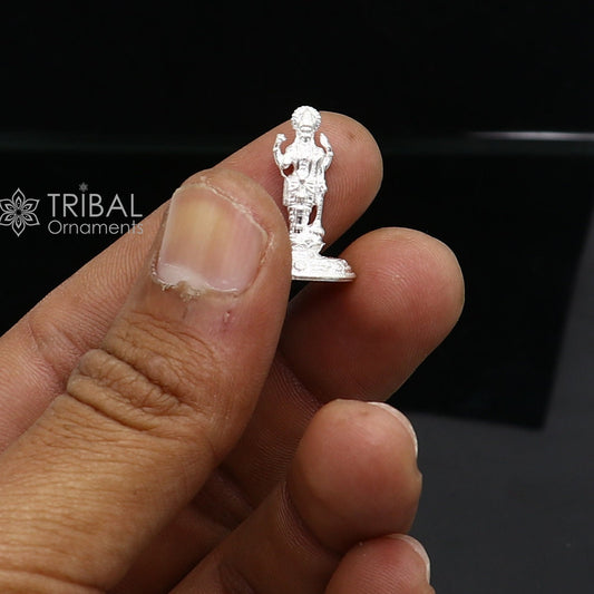 Divine sterling silver handmade Lord Vishnu Standing statue or Narayana figurine Murti , amazing Stunning puja worshipping  figurine art758 - TRIBAL ORNAMENTS