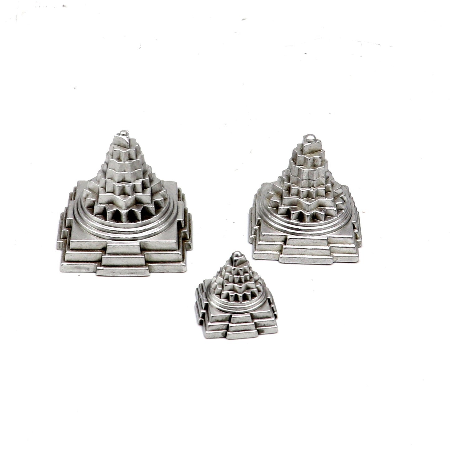 Divine Solid mercury 3d pyramid of shree yantra, Parad Mahalakshmi Yantram figurine for puja at home best way for wealth and prosperity MA25 - TRIBAL ORNAMENTS