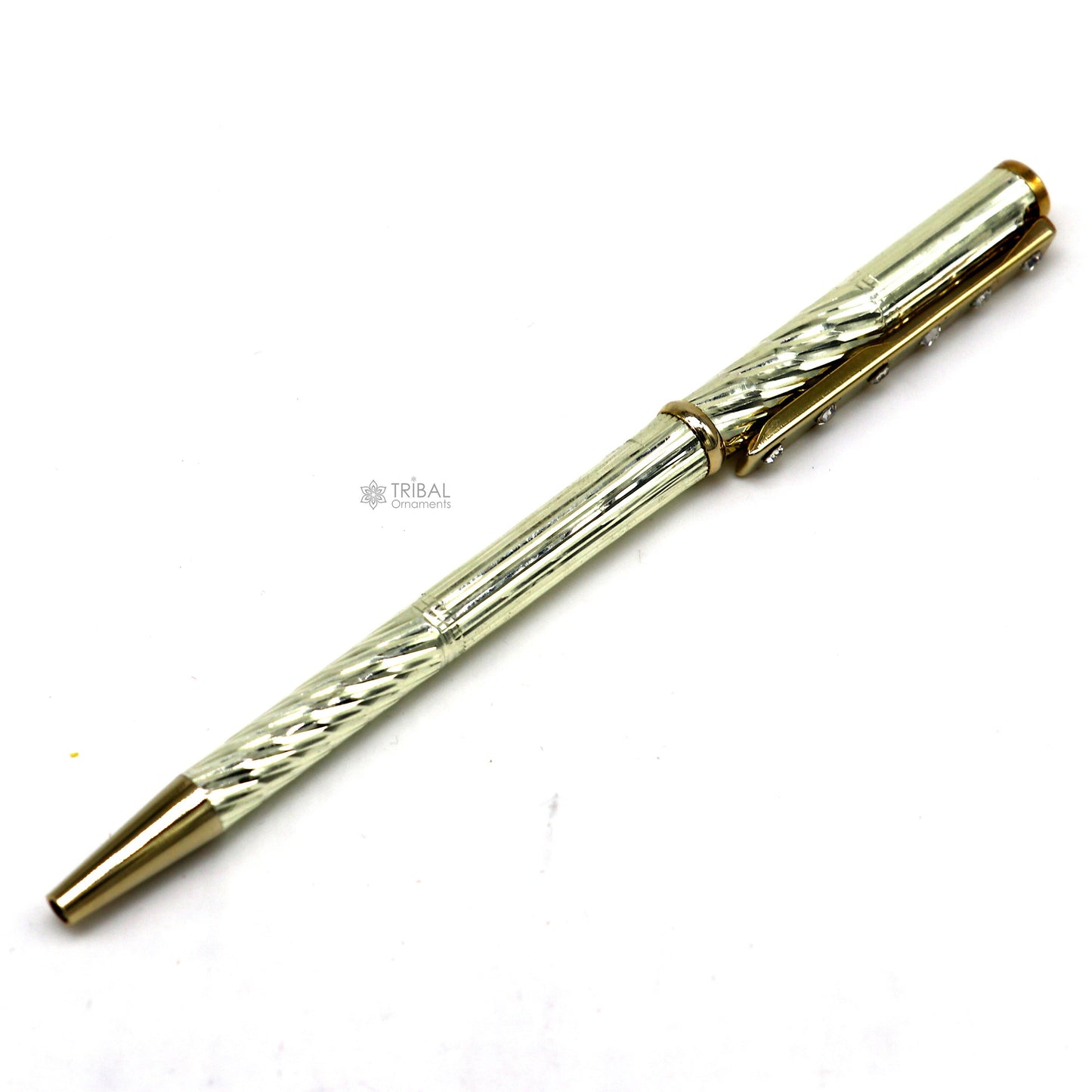 925 Sterling silver handmade unique luxury writing ball pen, best silver gifting article from india art756 - TRIBAL ORNAMENTS