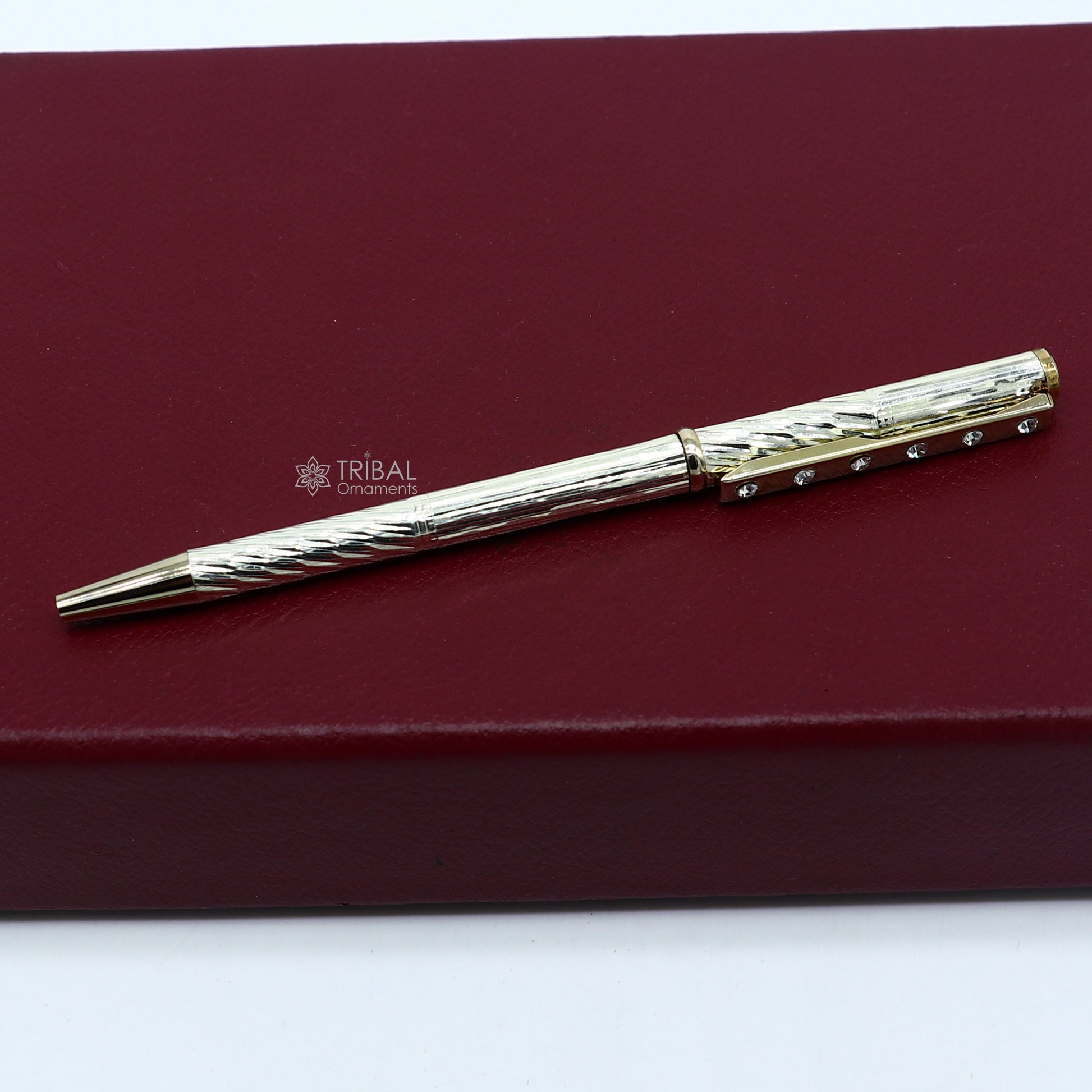 925 Sterling silver handmade unique luxury writing ball pen, best silver gifting article from india art756 - TRIBAL ORNAMENTS