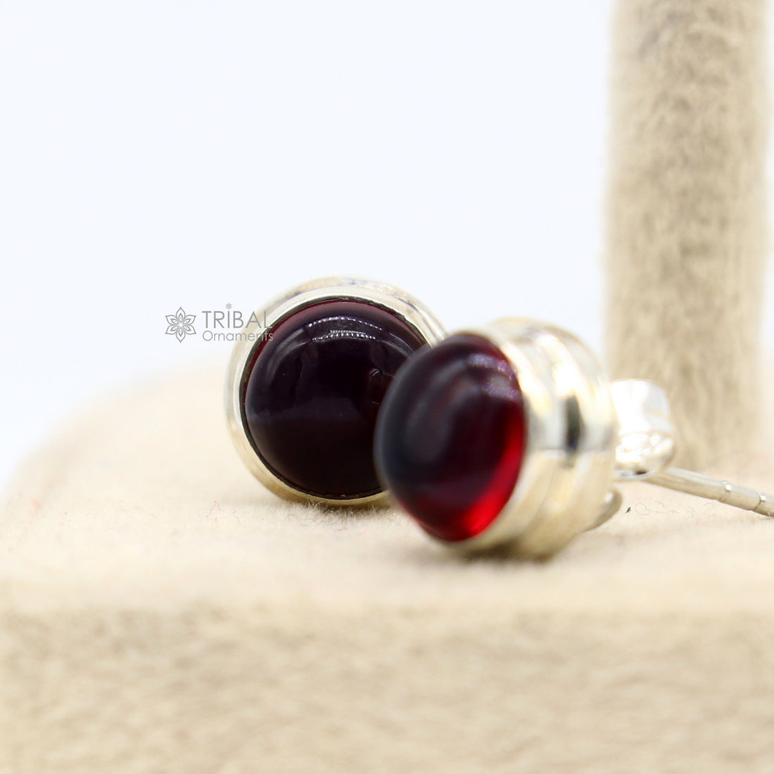 925 sterling silver gorgeous Garnet stone stud earring best gifting light weight stone jewelry s1278 - TRIBAL ORNAMENTS