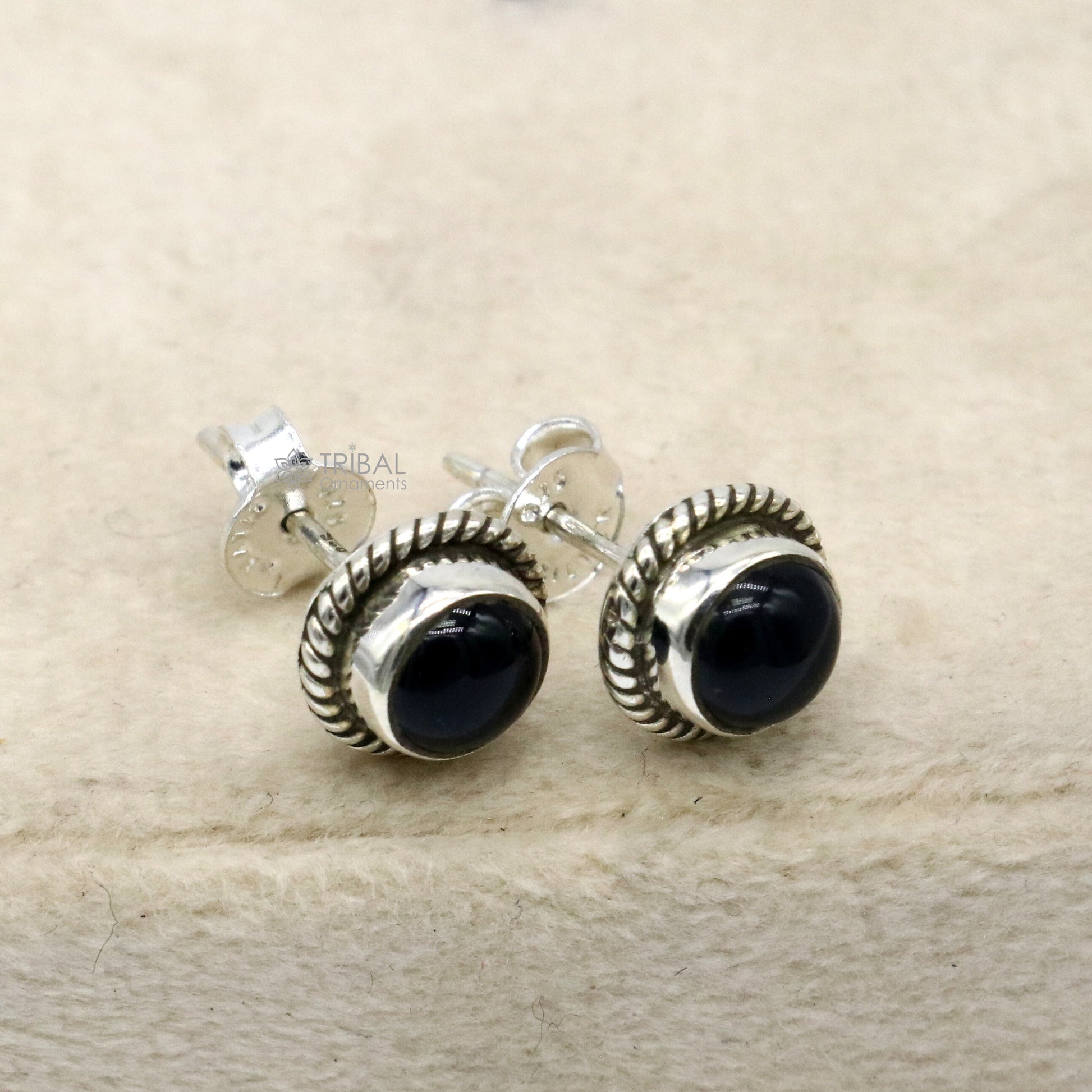 925 sterling silver handmade stud earring with gorgeous single black onyx stone stud earring best unisex jewelry s1282 - TRIBAL ORNAMENTS