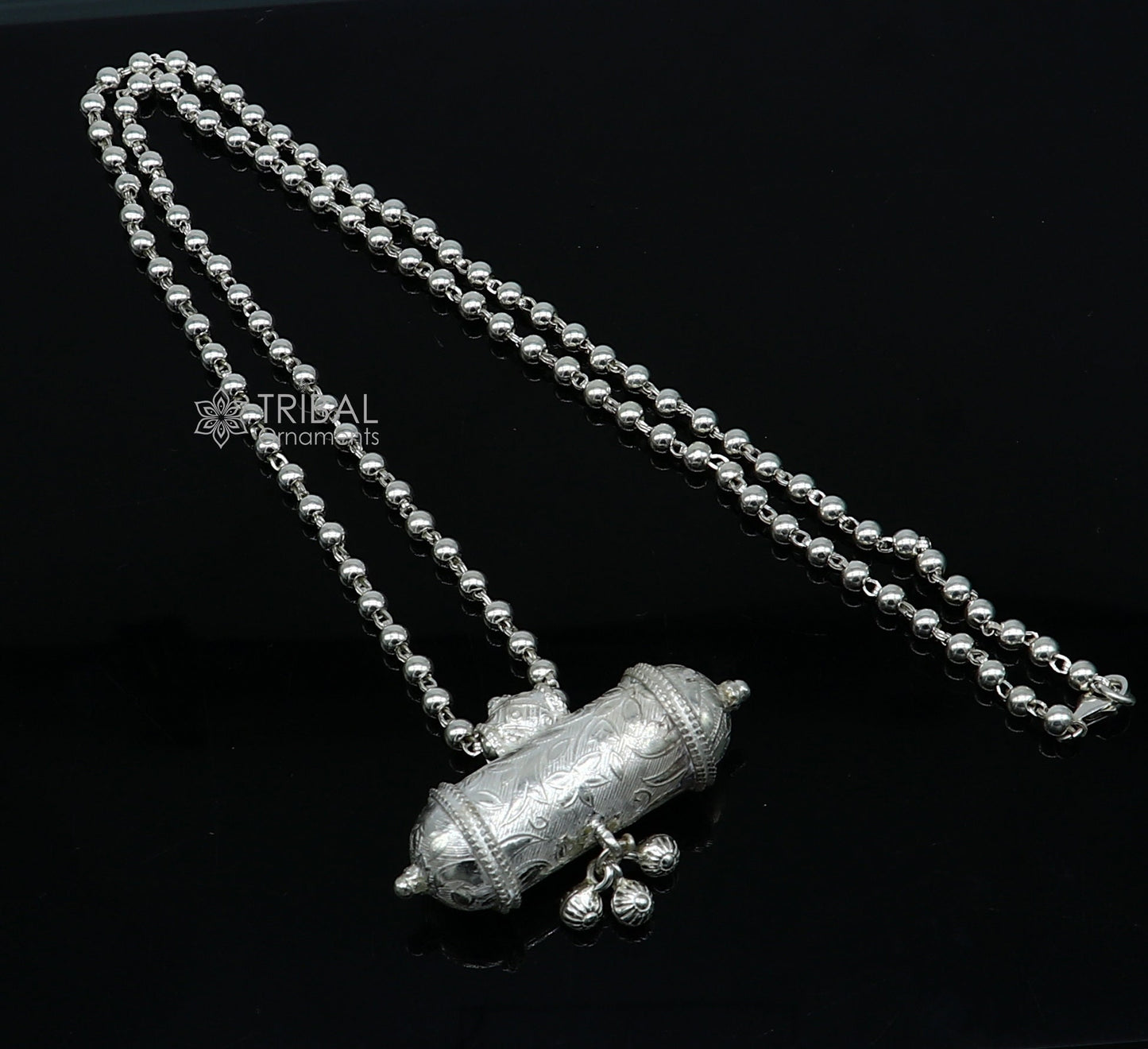 Vintage design antique handmade 925 sterling silver gorgeous Unique pendant fabulous customized brides collection long necklace SET645 - TRIBAL ORNAMENTS