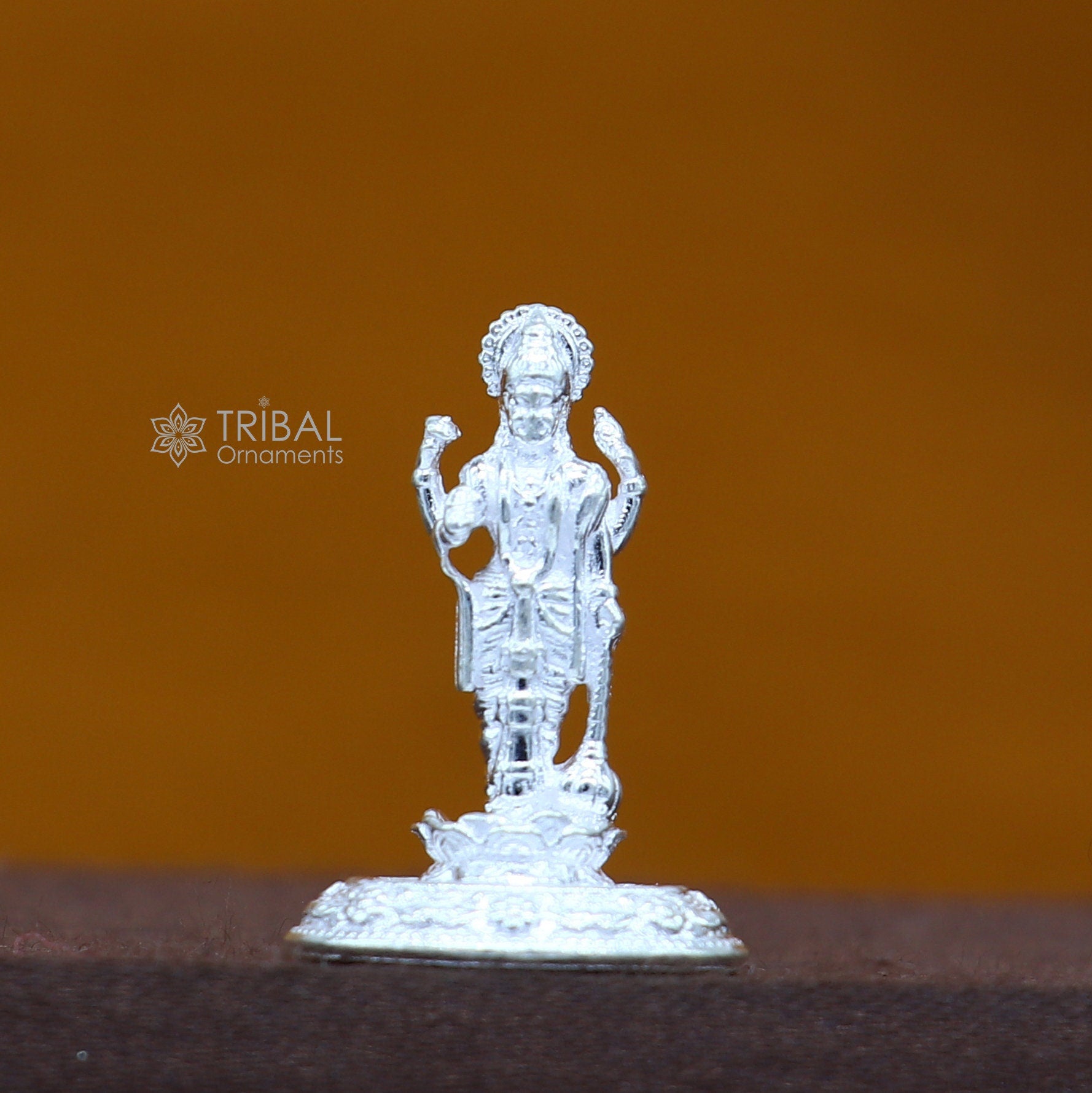 Divine sterling silver handmade Lord Vishnu Standing statue or Narayana figurine Murti , amazing Stunning puja worshipping  figurine art758 - TRIBAL ORNAMENTS