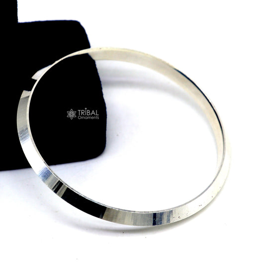 Solid 925 sterling silver handmade punjabi sikha bangle bracelet kada, all sized men's or girl's bangle kada daily use jewelry nsk789 - TRIBAL ORNAMENTS