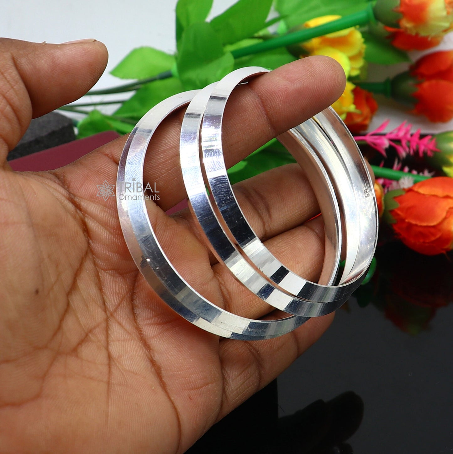 Solid 925 sterling silver handmade punjabi sikha bangle bracelet kada, all sized men's or girl's bangle kada daily use jewelry nsk789 - TRIBAL ORNAMENTS