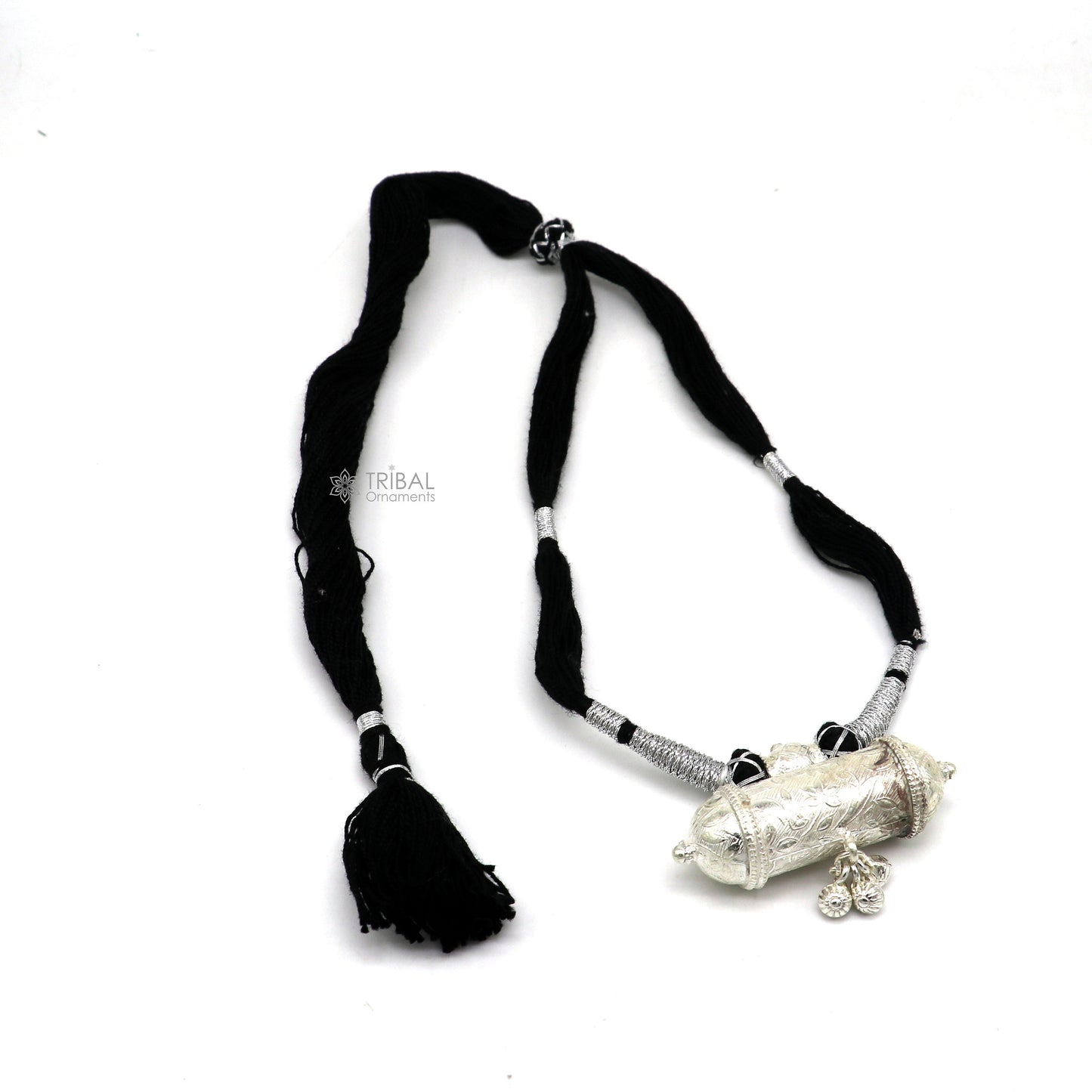 925 Sterling silver handmade Ethnic cultural tribal pendant with necklace traditional choker brides jewelry set650 - TRIBAL ORNAMENTS