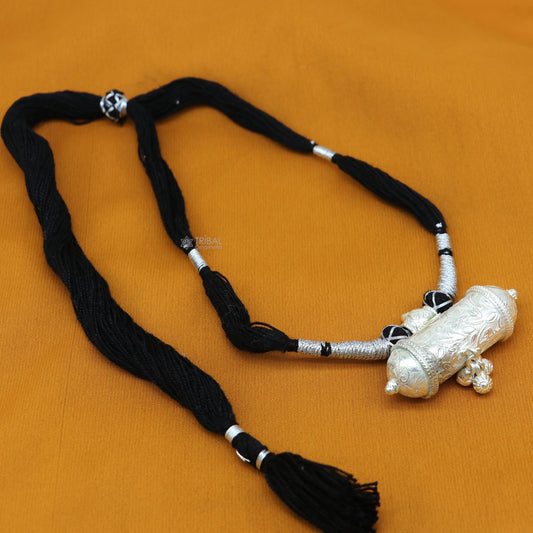 925 Sterling silver handmade Ethnic cultural tribal pendant with necklace traditional choker brides jewelry set650 - TRIBAL ORNAMENTS