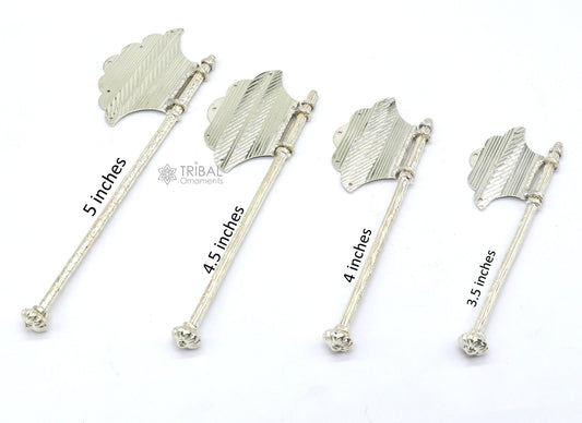 925 Solid silver pankhi, floral design small fan or pankhi for god puja, best gifting to Temple Krishna, silver hand driven fan sU1214 - TRIBAL ORNAMENTS