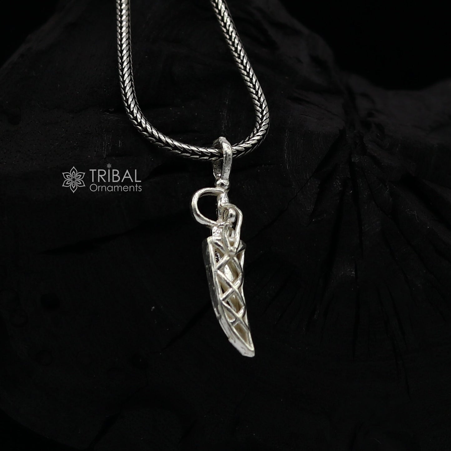 925 sterling silver handmade small tiny sword talwar kirpan knife pendant to protect you and kids from negative energy nsp772 - TRIBAL ORNAMENTS