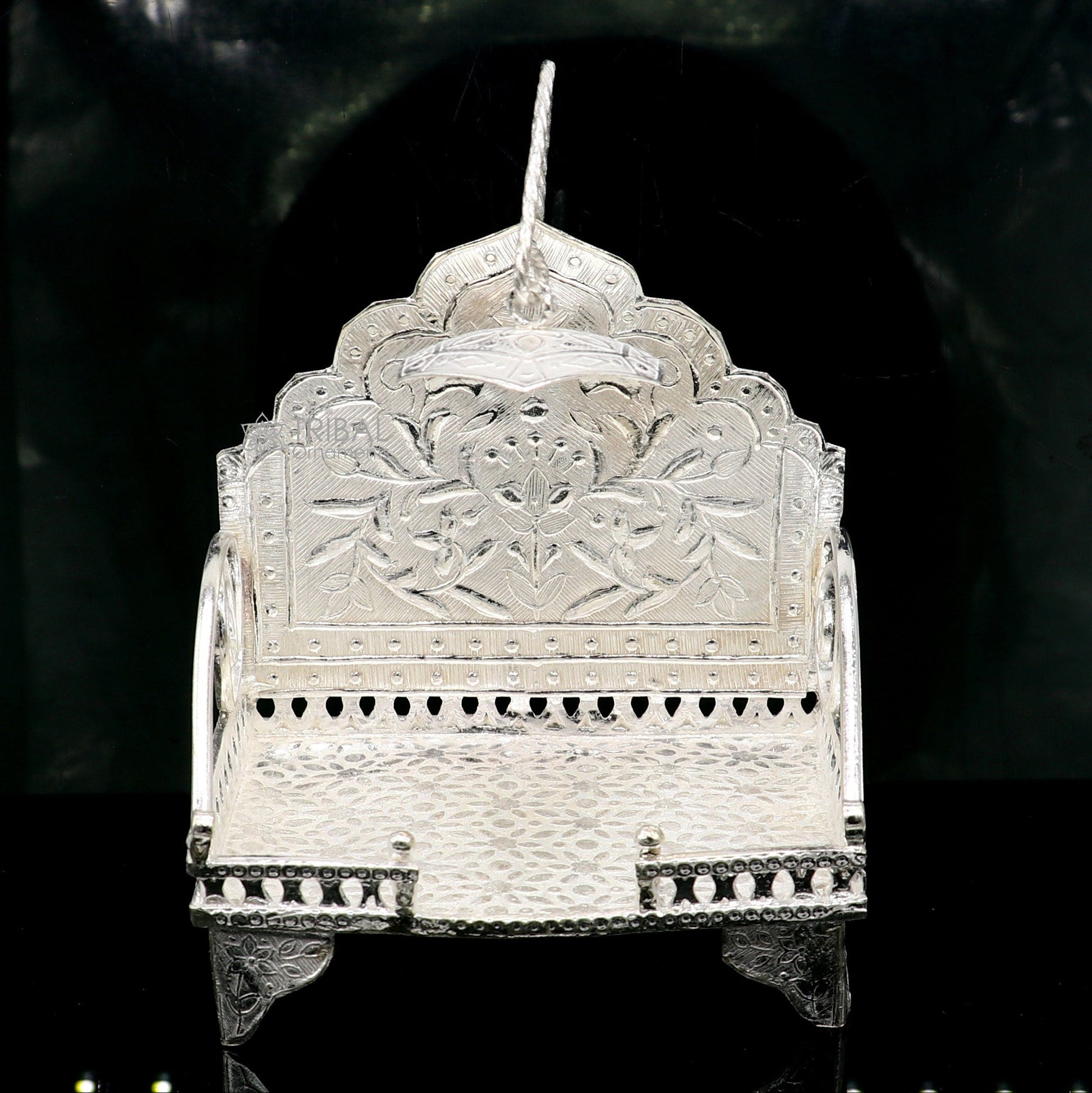 925 pure sterling silver sinhasan, God throne, god statue's stand chair singhasan, temple art puja asan chouki article art761 - TRIBAL ORNAMENTS