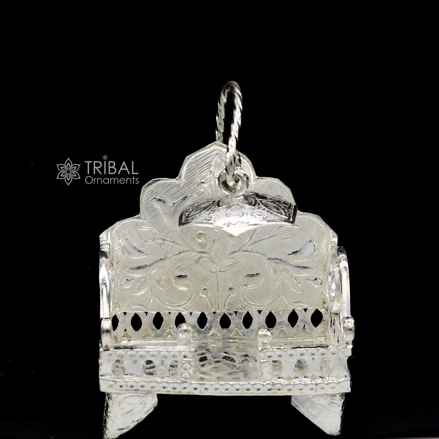 925 pure sterling silver sinhasan, God throne, god statue's stand chair singhasan, temple art puja asan chouki article art763 - TRIBAL ORNAMENTS