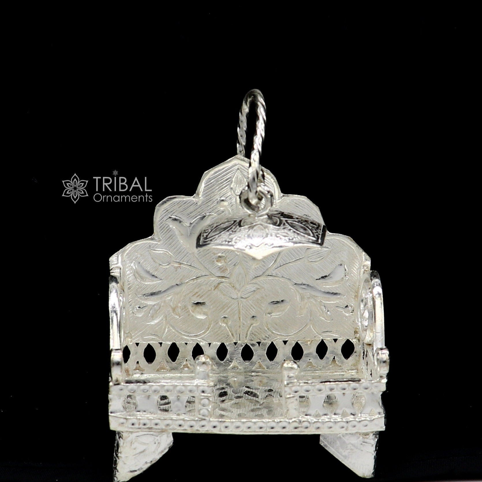 925 pure sterling silver sinhasan, God throne, god statue's stand chair singhasan, temple art puja asan chouki article art763 - TRIBAL ORNAMENTS
