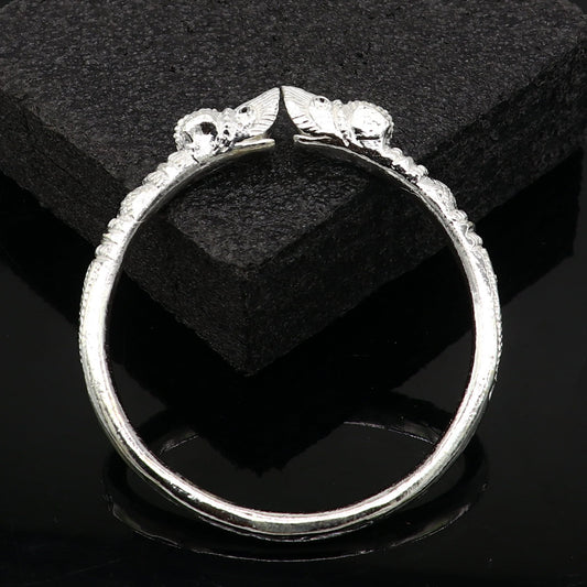 Solid 925 silver handcrafted vintage antique style gorgeous cuff kada bracelet, customized adjustable crocodile bracelet for men's nsk796 - TRIBAL ORNAMENTS