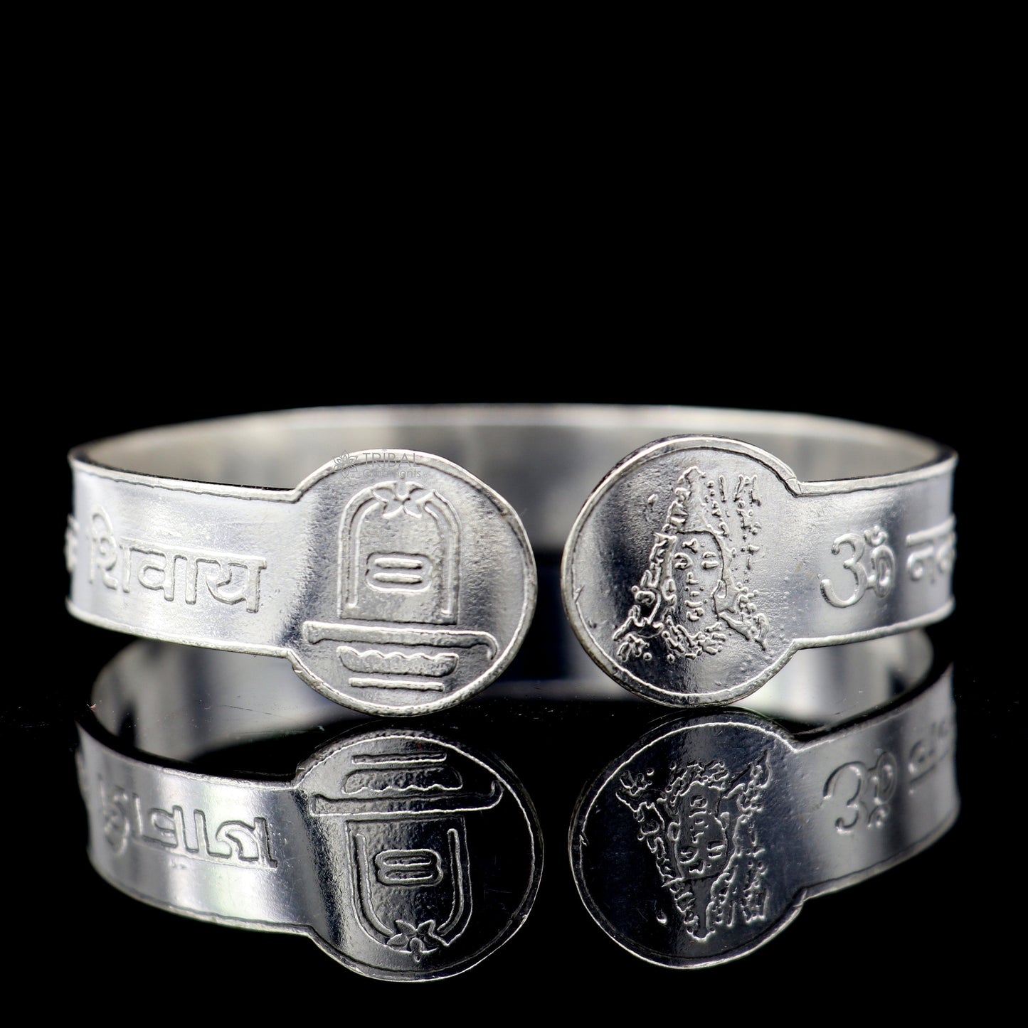 Handmade 925 Sterling silver solid cuff kada bracelet mantra bracelet "aum namah shivay "Mantra Divine cuff kada bracelet nsk210 - TRIBAL ORNAMENTS