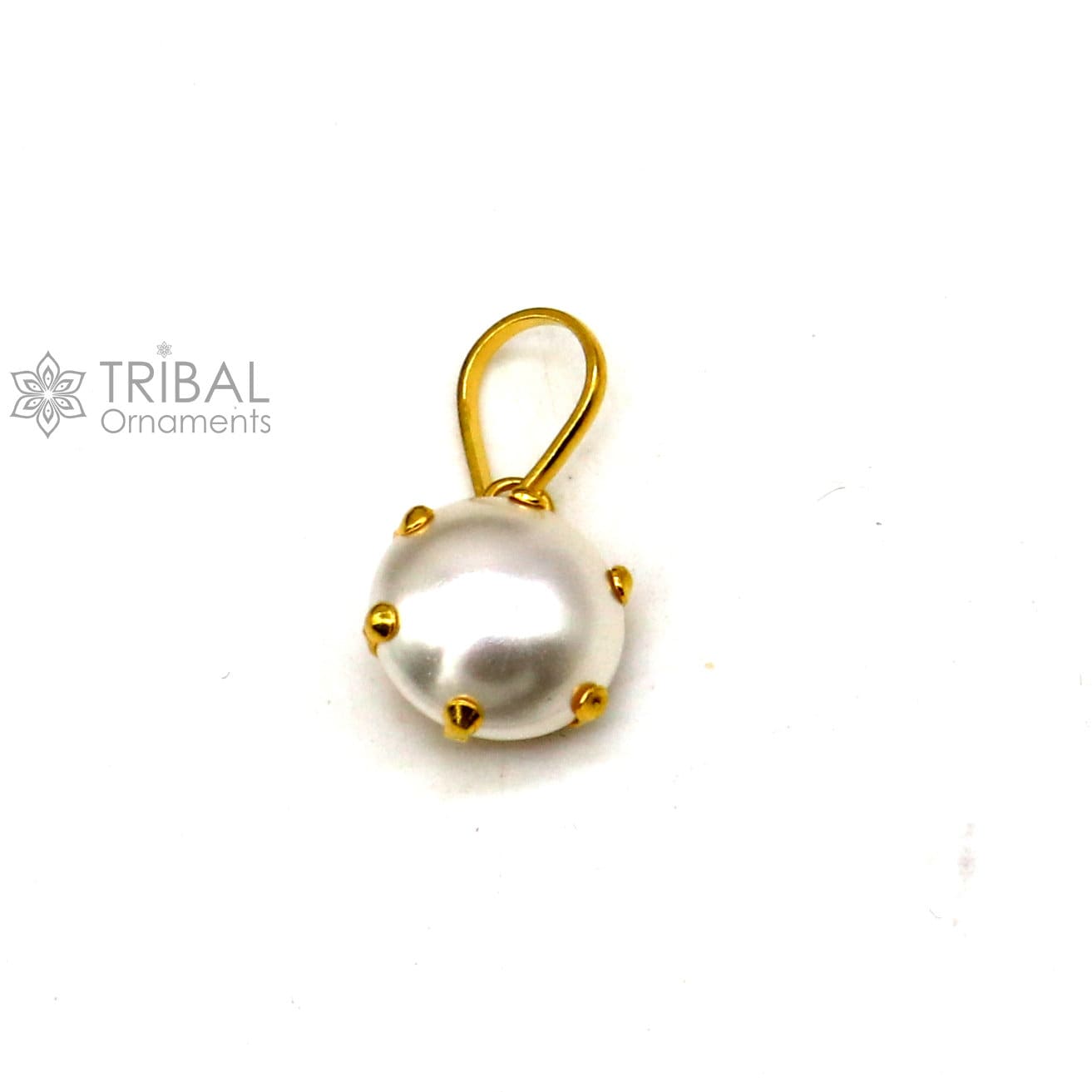 8mm pearl Fabulous Handmade 14kt yellow gold pendant, exclusive square shape pendant for daily use jewelry gp33 - TRIBAL ORNAMENTS