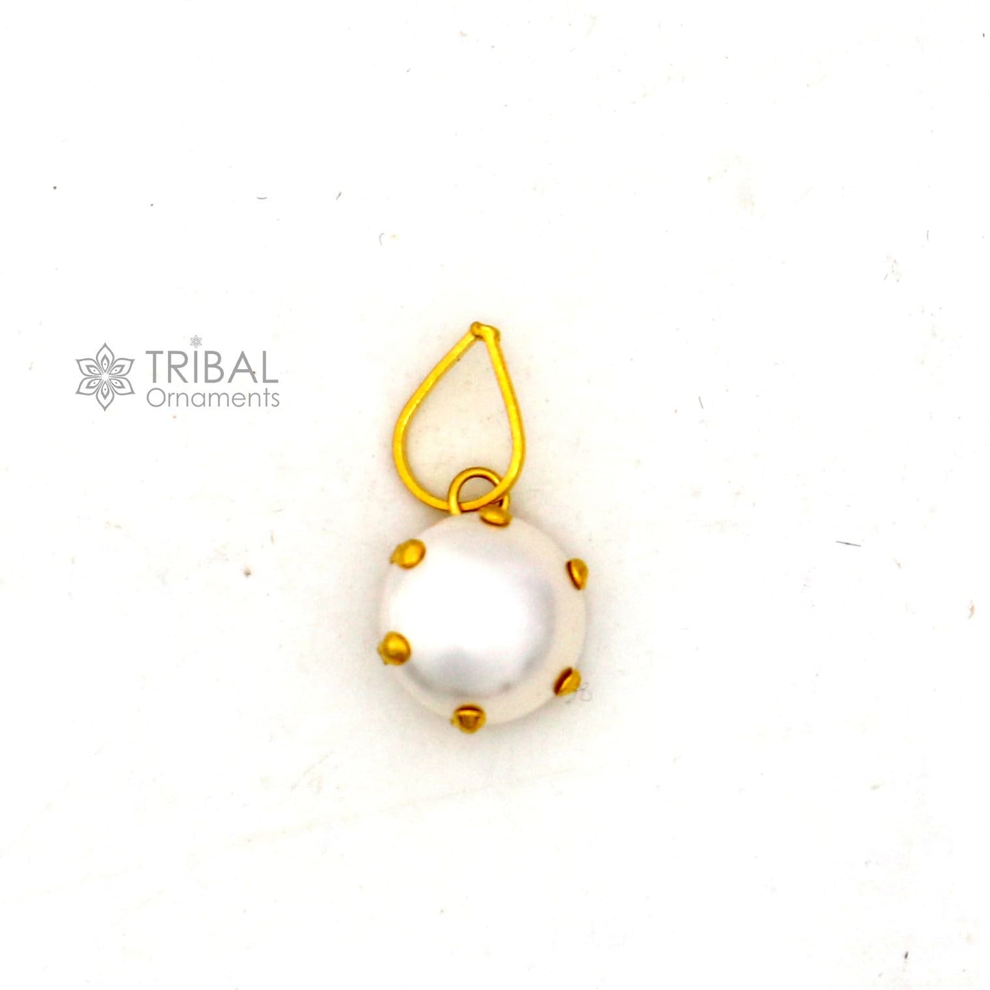 8mm pearl Fabulous Handmade 14kt yellow gold pendant, exclusive square shape pendant for daily use jewelry gp33 - TRIBAL ORNAMENTS