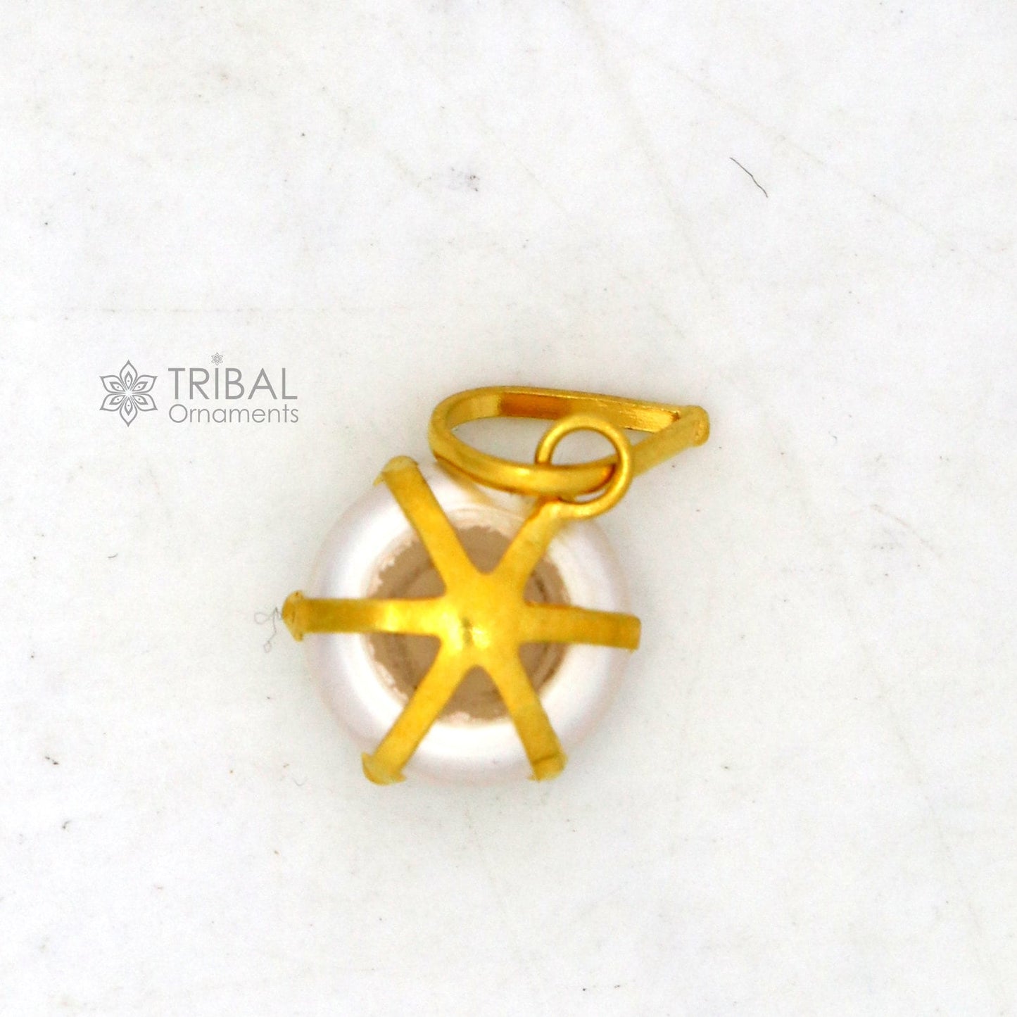 8mm pearl Fabulous Handmade 14kt yellow gold pendant, exclusive square shape pendant for daily use jewelry gp33 - TRIBAL ORNAMENTS