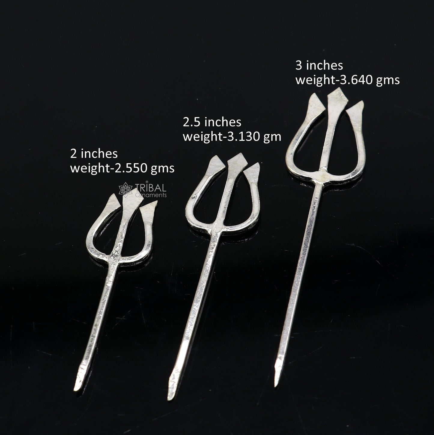 925 Solid sterling silver Divine Lord shiva Trident, Trishul puja article , goddess trishul trident , god accessories from india su1266 - TRIBAL ORNAMENTS