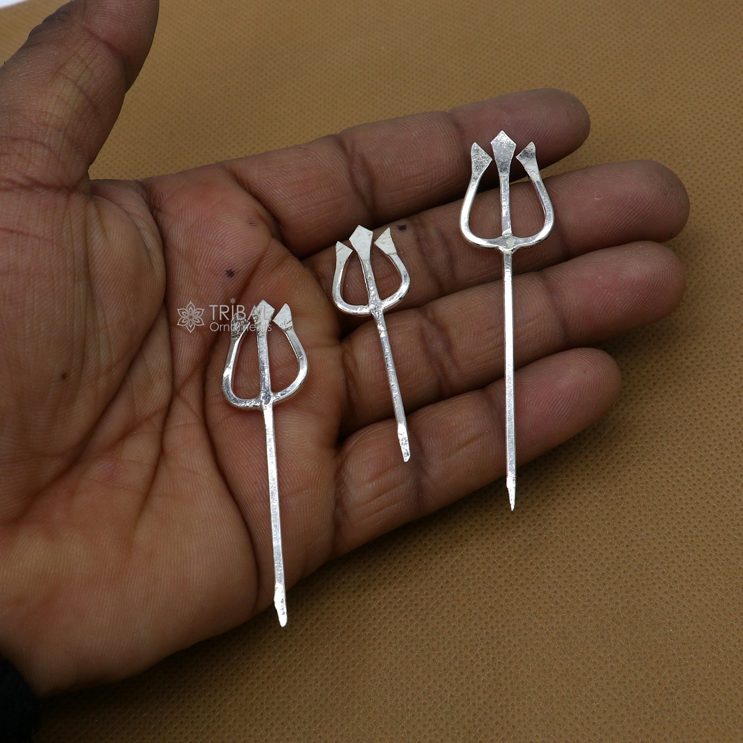 925 Solid sterling silver Divine Lord shiva Trident, Trishul puja article , goddess trishul trident , god accessories from india su1266 - TRIBAL ORNAMENTS