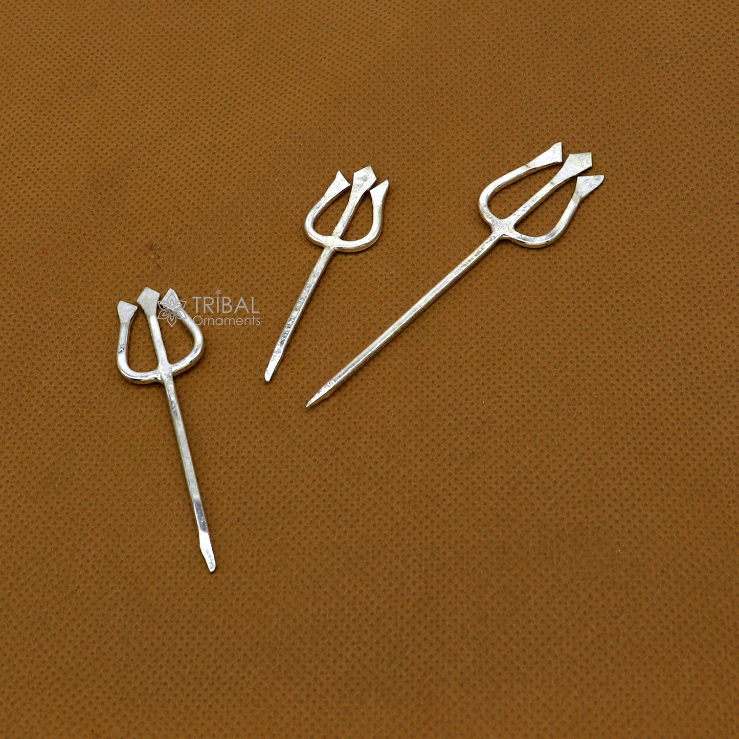 925 Solid sterling silver Divine Lord shiva Trident, Trishul puja article , goddess trishul trident , god accessories from india su1266 - TRIBAL ORNAMENTS