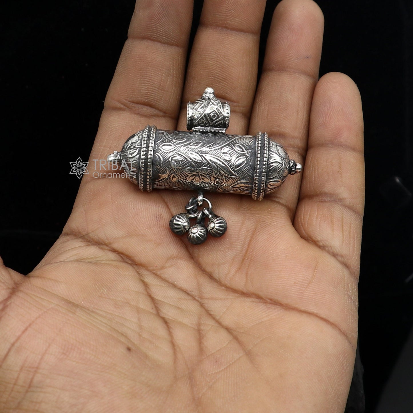 925 Sterling silver handmade Ethnic cultural tribal charm pendant necklace traditional brides Pendant jewelry nsp785 - TRIBAL ORNAMENTS