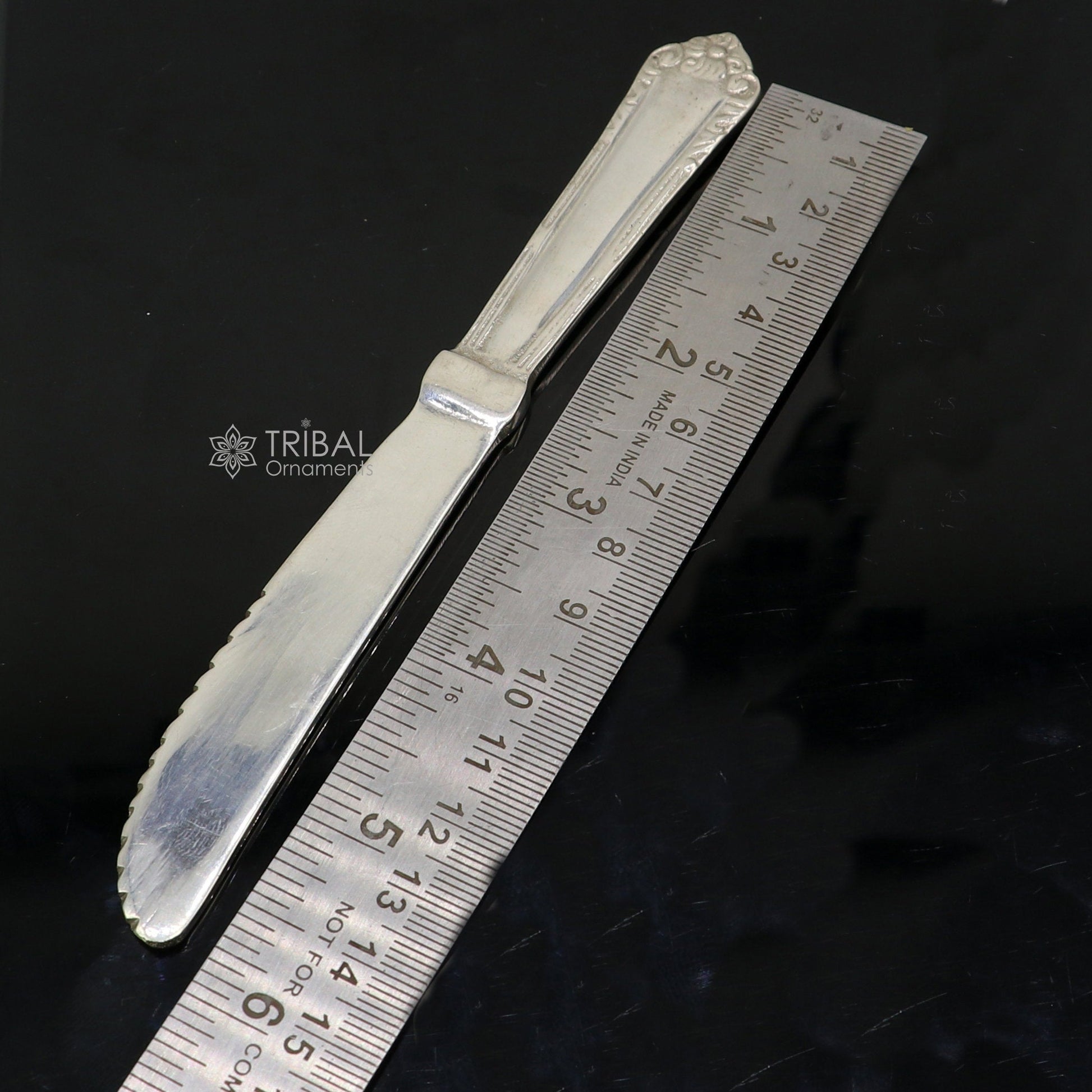 6" Pure 925 sterling silver Butter knife exclusive silver utensils for luxury gifting or food serving sv288 - TRIBAL ORNAMENTS