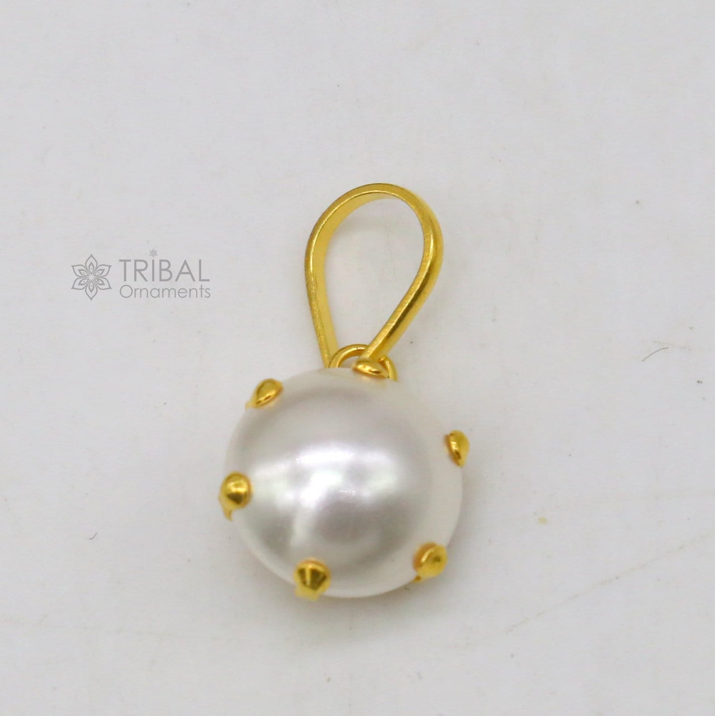 8mm pearl Fabulous Handmade 14kt yellow gold pendant, exclusive square shape pendant for daily use jewelry gp33 - TRIBAL ORNAMENTS