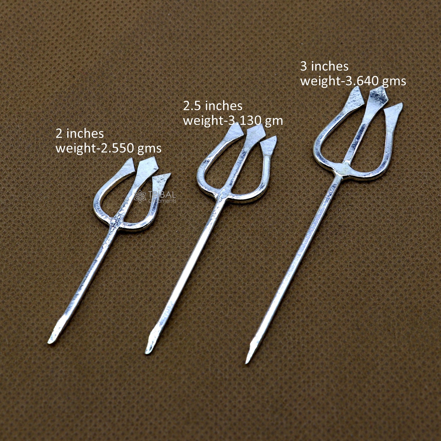 925 Solid sterling silver Divine Lord shiva Trident, Trishul puja article , goddess trishul trident , god accessories from india su1266 - TRIBAL ORNAMENTS