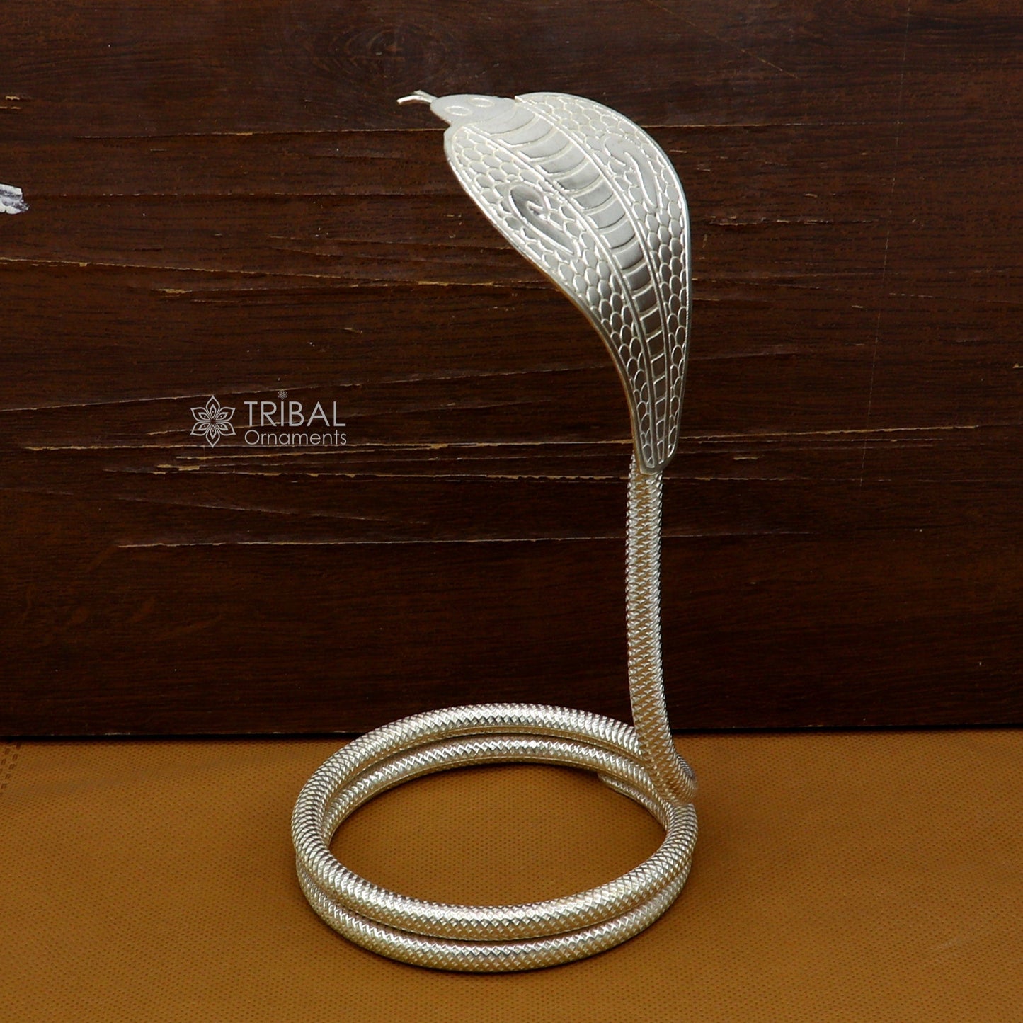 Lord Shiva Snake 925 silver handmade Divine 6.5" snake or shiva snake for puja or worshipping, best gifting to Mahadeva article su1281 - TRIBAL ORNAMENTS