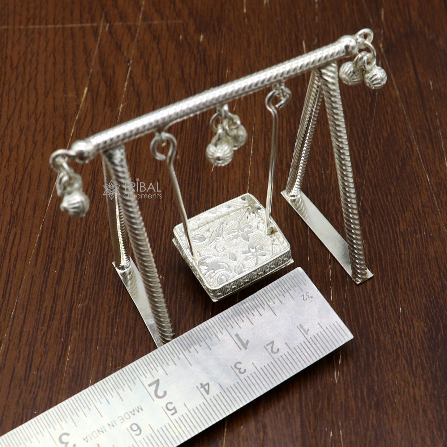 925 Sterling silver handmade Laddu Gopala child Krishna swing, child Krishna palna, silver jhula, laddu gopal jhula, silver art su1286 - TRIBAL ORNAMENTS