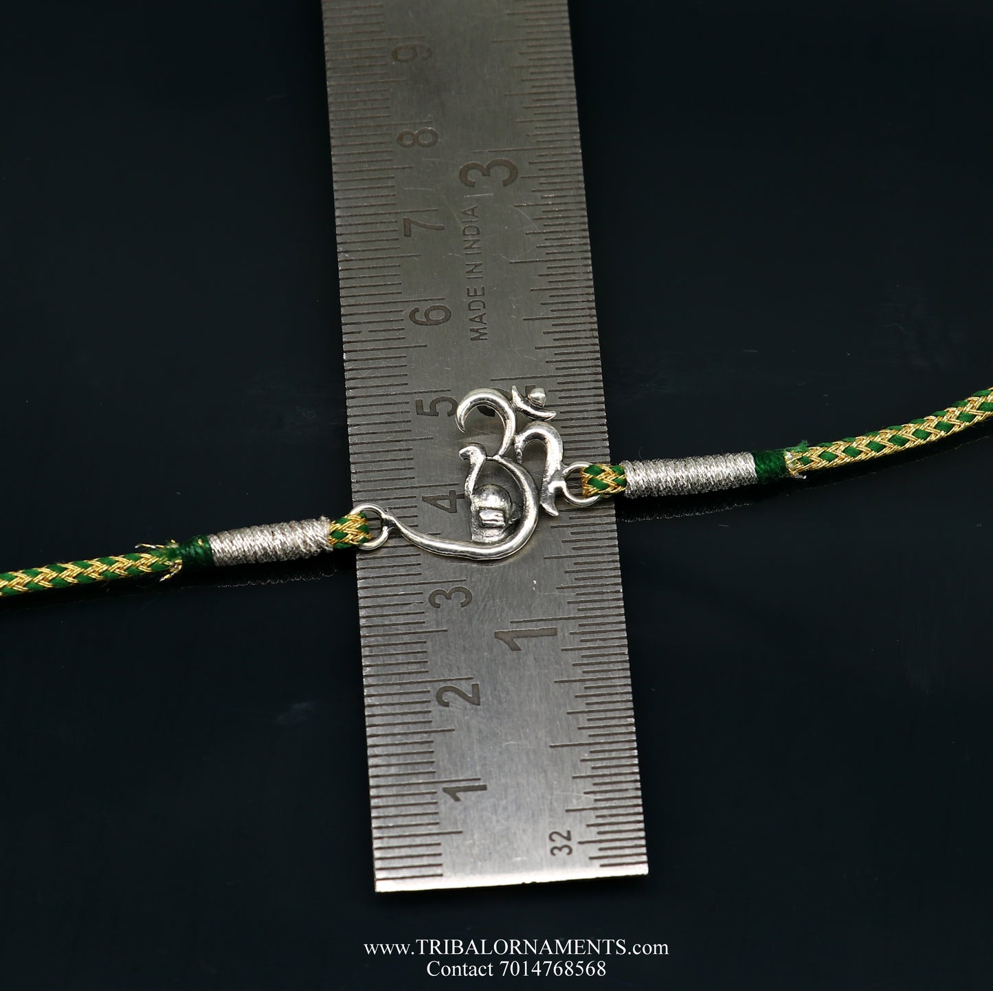 925 sterling silver handmade beautiful AUM design Rakhi Bracelet, amazing stylish gift for Rakshabandhan rk103 - TRIBAL ORNAMENTS