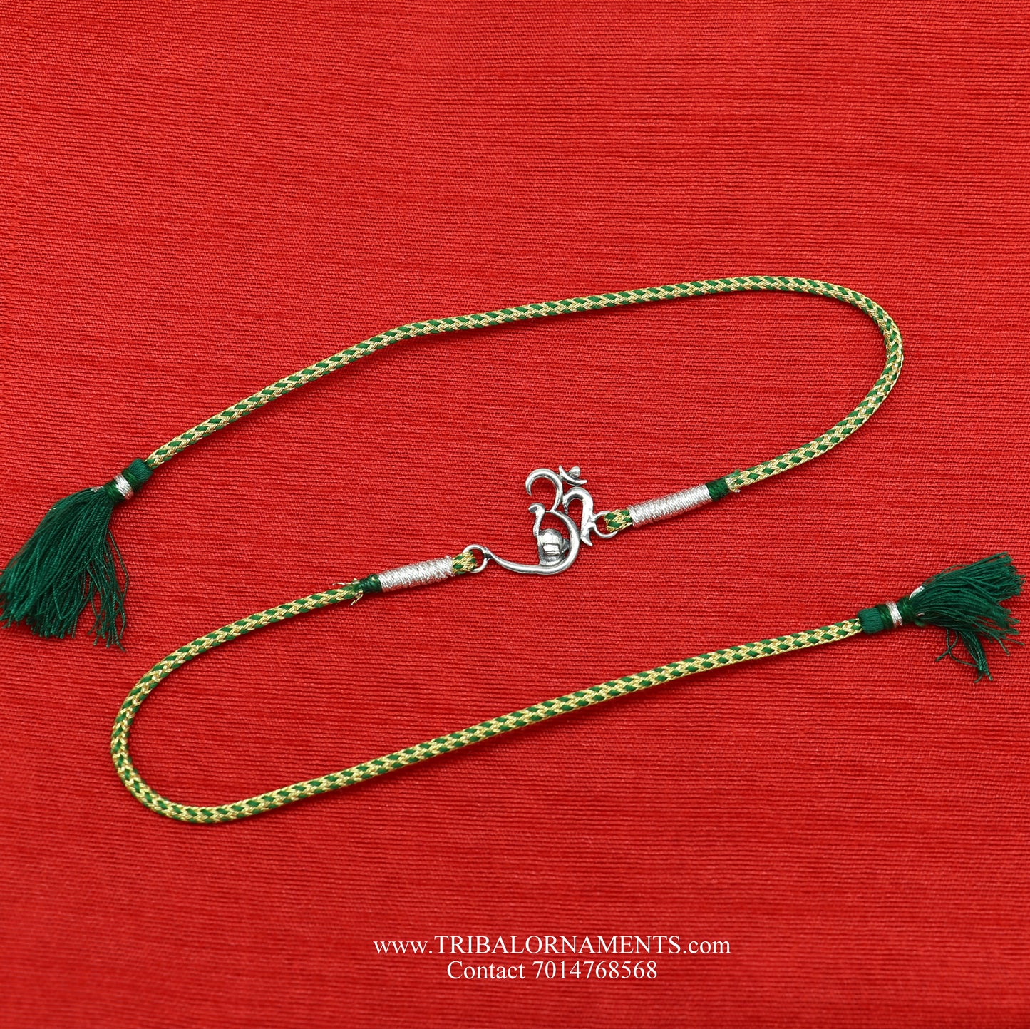 925 sterling silver handmade beautiful AUM design Rakhi Bracelet, amazing stylish gift for Rakshabandhan rk103 - TRIBAL ORNAMENTS