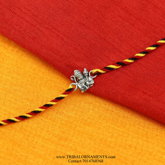 925 sterling silver handmade beautiful Hanuman ji design Rakhi Bracelet, amazing stylish gift for Rakshabandhan rk106 - TRIBAL ORNAMENTS