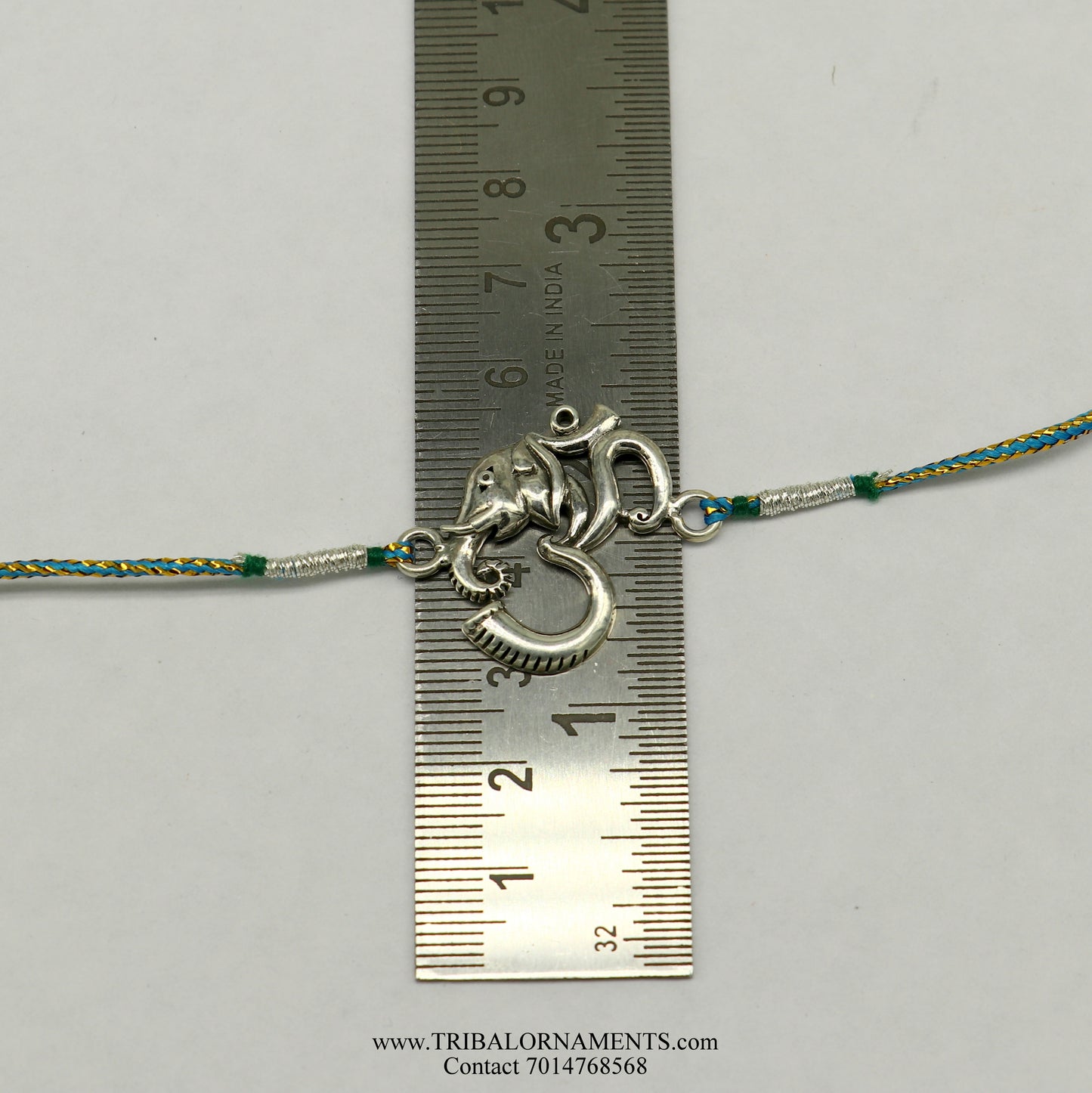 925 sterling silver handmade beautiful AUM design Rakhi Bracelet, amazing stylish gift for Rakshabandhan rk111 - TRIBAL ORNAMENTS