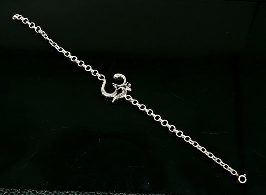 All sizes 925 sterling silver handmade Aum(OM) mantra design Rakhi Bracelet, amazing stylish gift for Rakshabandhan bracelet rk180 - TRIBAL ORNAMENTS