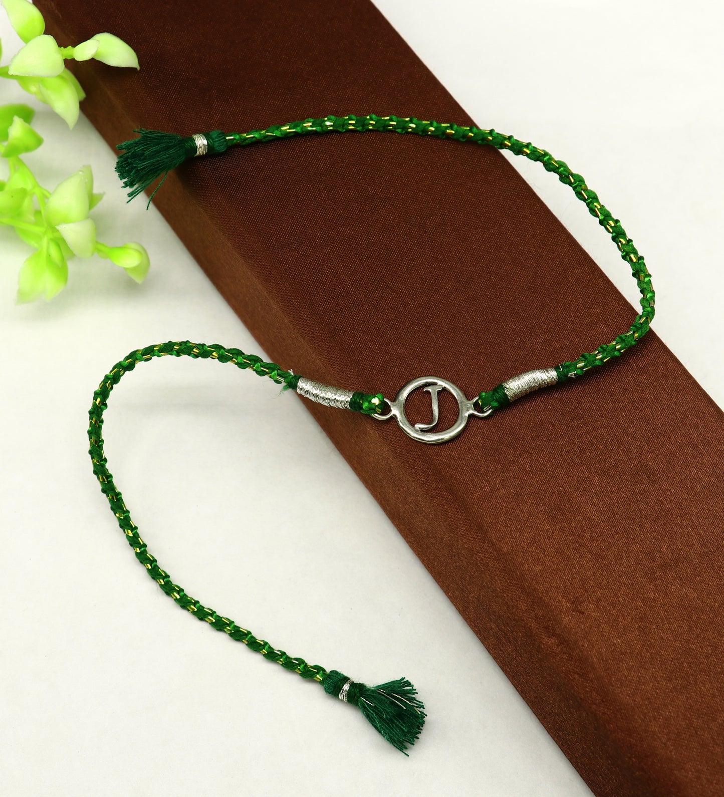 All Alphabet letter 925 sterling silver Rakhi Bracelet, Gorgeous stylish gift for Rakshabandhan rk28 - TRIBAL ORNAMENTS