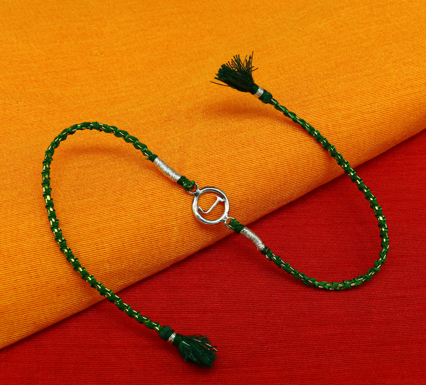 All Alphabet letter 925 sterling silver Rakhi Bracelet, Gorgeous stylish gift for Rakshabandhan rk28 - TRIBAL ORNAMENTS