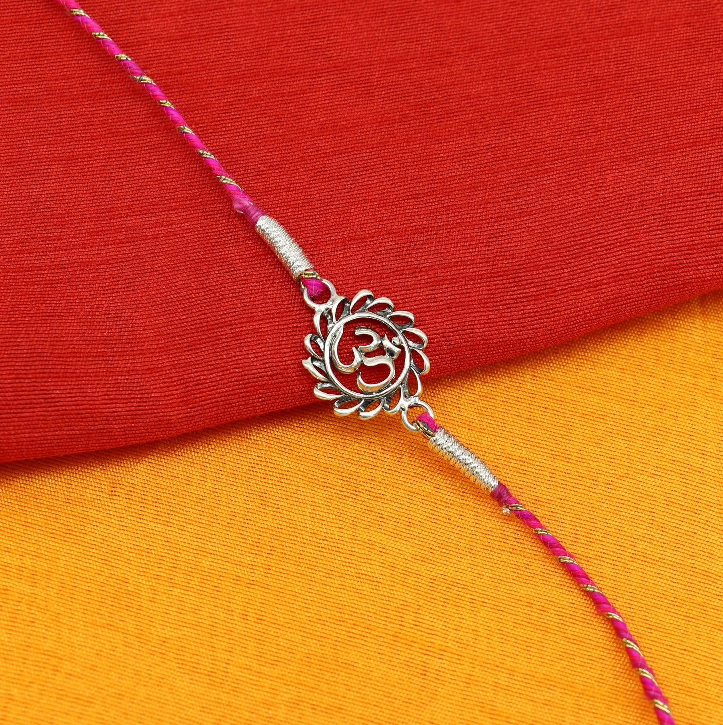925 sterling silver handmade AUM design Rakhi Bracelet, amazing stylish gift for Rakshabandhan rk36 - TRIBAL ORNAMENTS