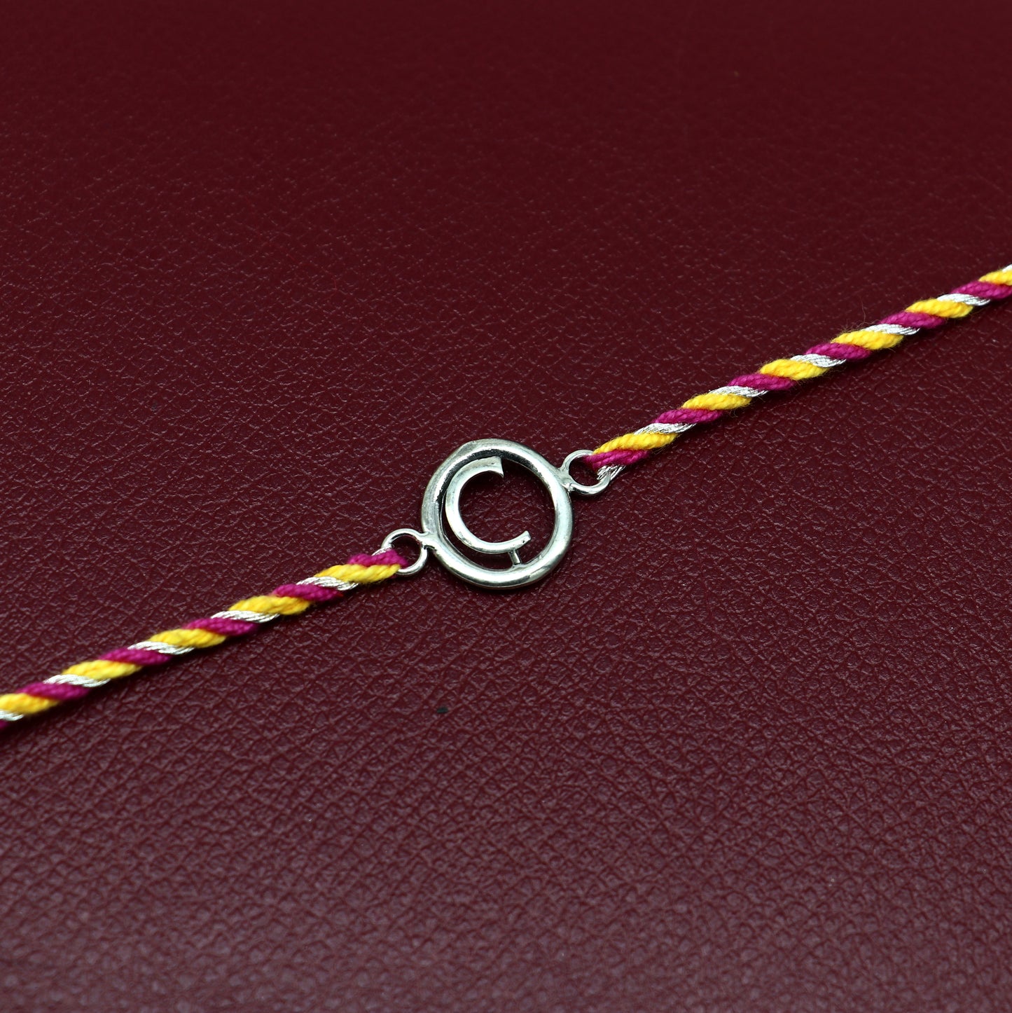 925 sterling silver handmade C letter design Rakhi Bracelet, amazing stylish gift for Rakshabandhan rk38 - TRIBAL ORNAMENTS