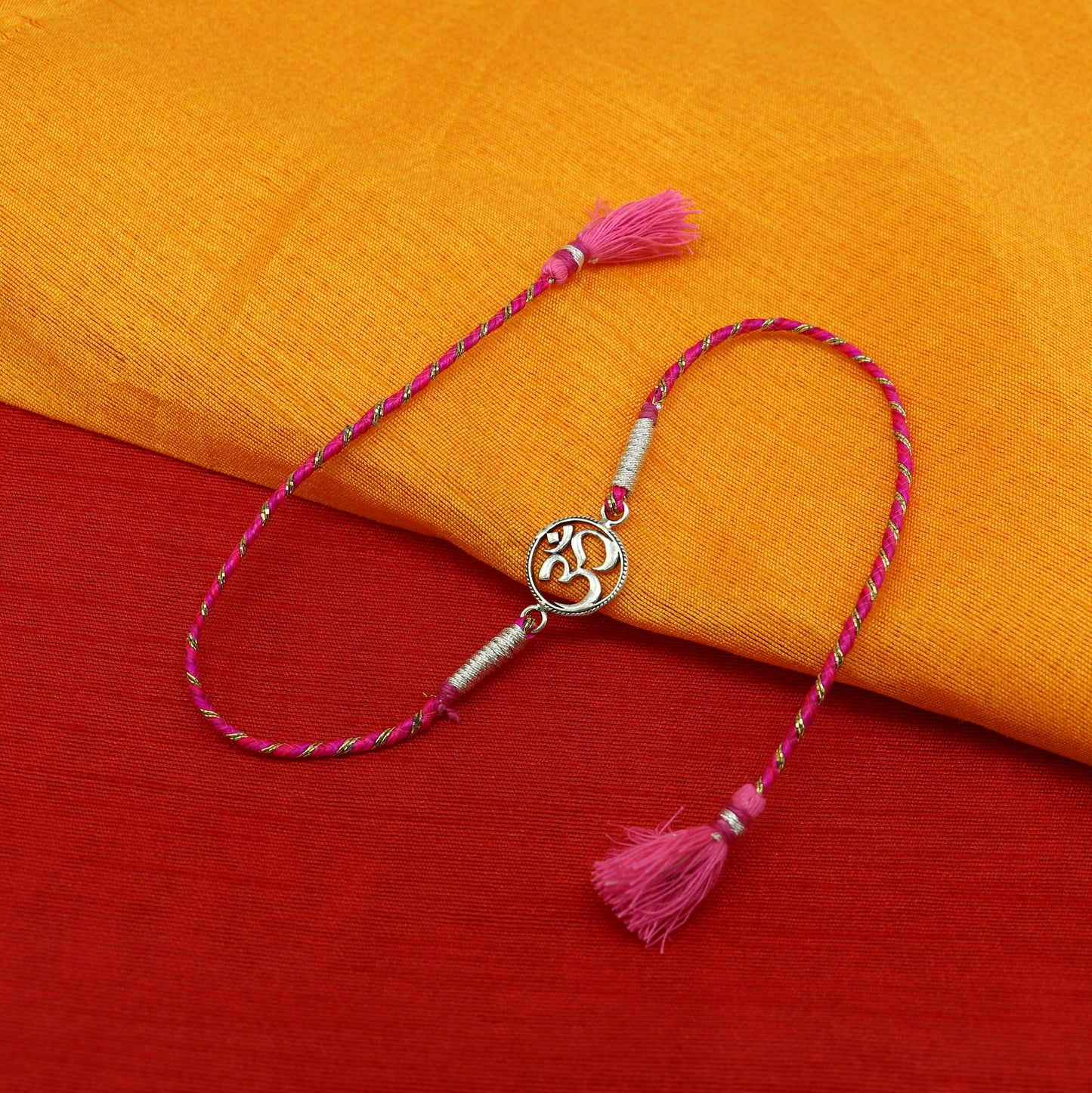 925 sterling silver handmade AUM design Rakhi Bracelet, amazing stylish gift for Rakshabandhan rk42 - TRIBAL ORNAMENTS