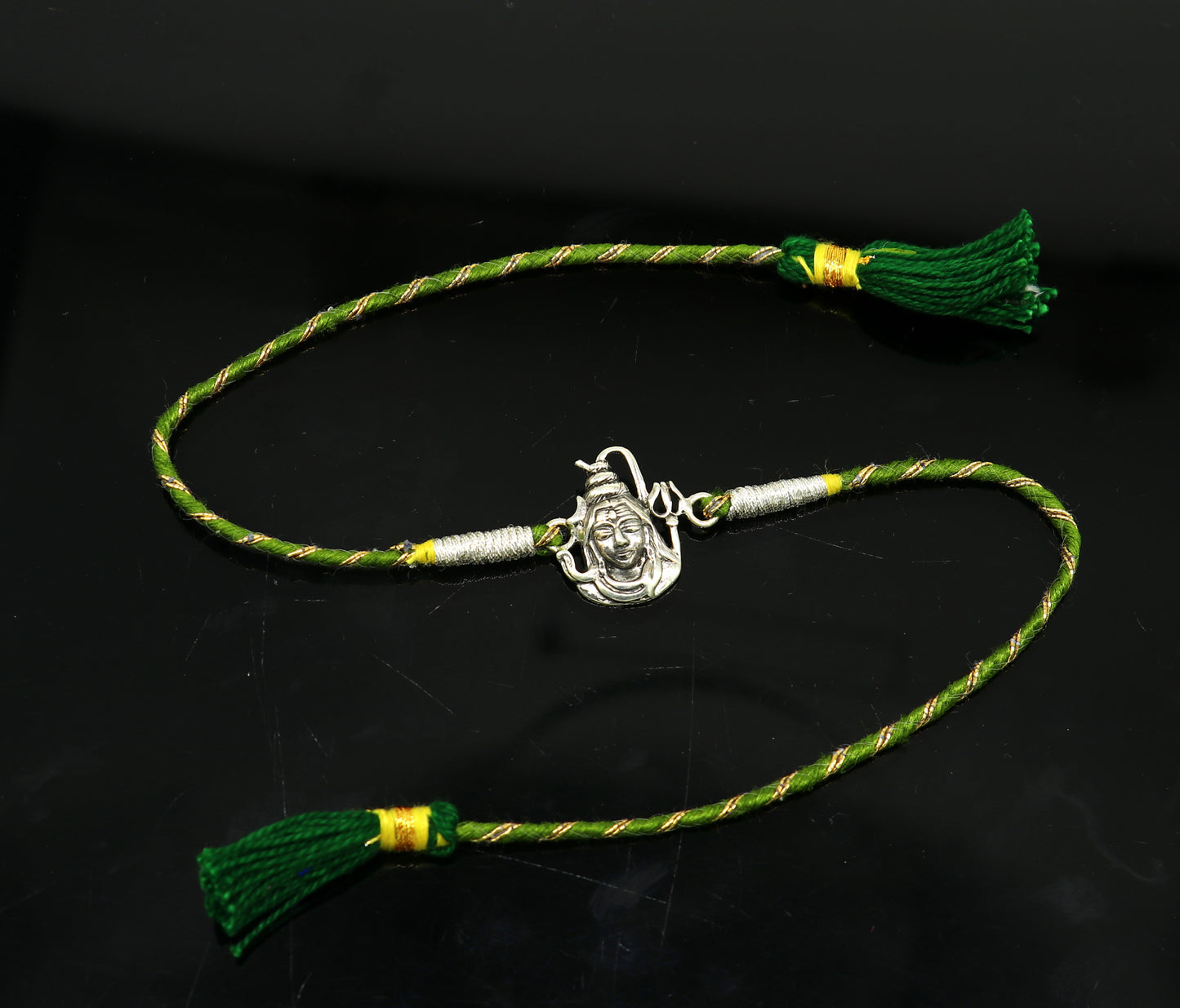 925 sterling silver handmade Shivji/Mahadev design Rakhi Bracelet, amazing stylish gift for Rakshabandhan rk50 - TRIBAL ORNAMENTS
