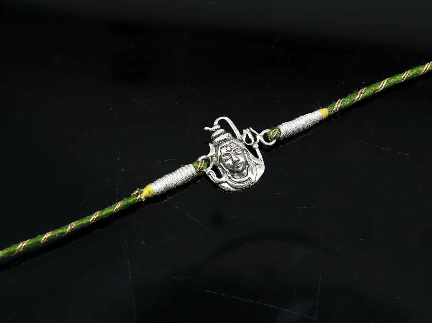 925 sterling silver handmade Shivji/Mahadev design Rakhi Bracelet, amazing stylish gift for Rakshabandhan rk50 - TRIBAL ORNAMENTS
