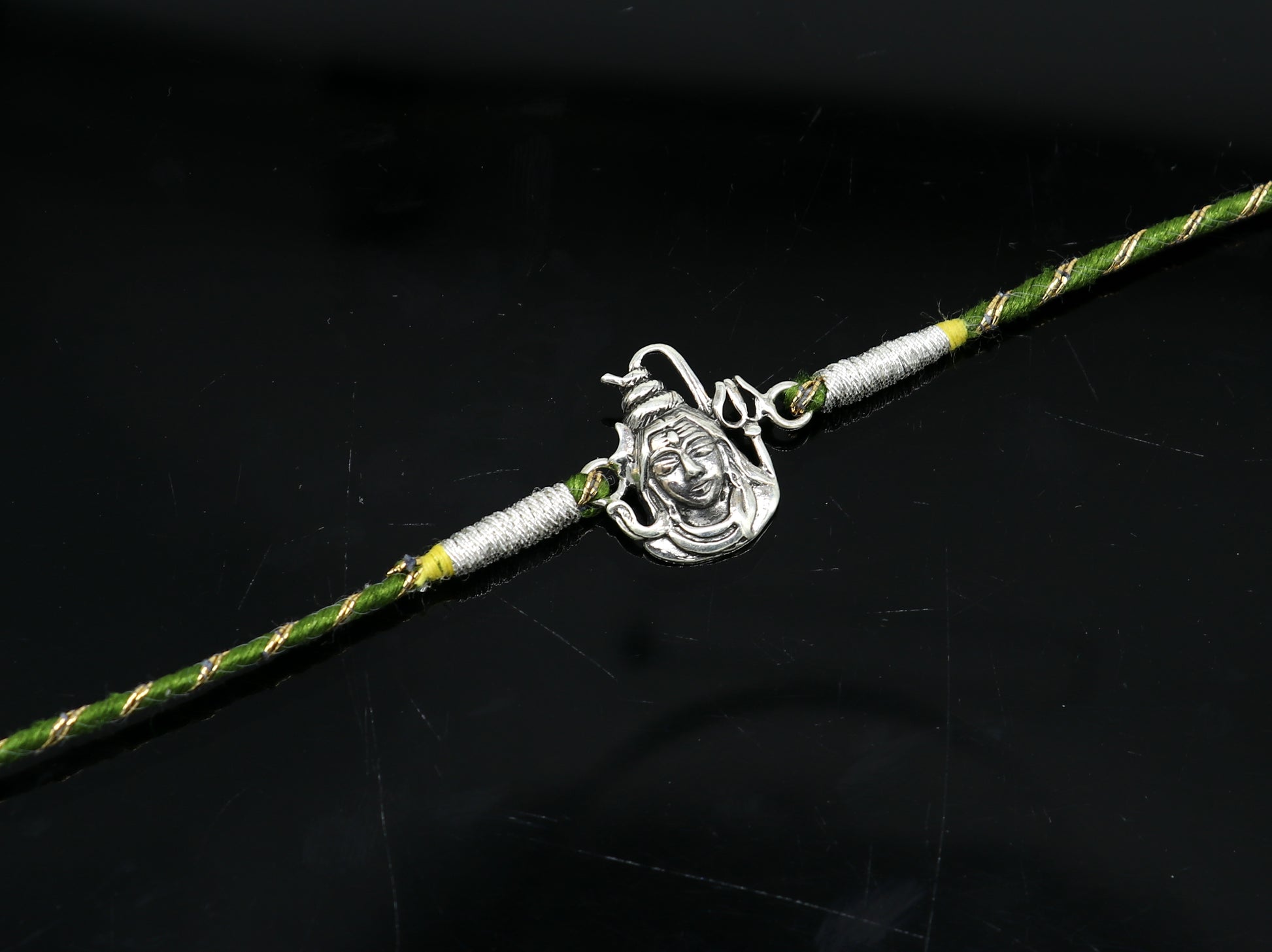 925 sterling silver handmade Shivji/Mahadev design Rakhi Bracelet, amazing stylish gift for Rakshabandhan rk50 - TRIBAL ORNAMENTS