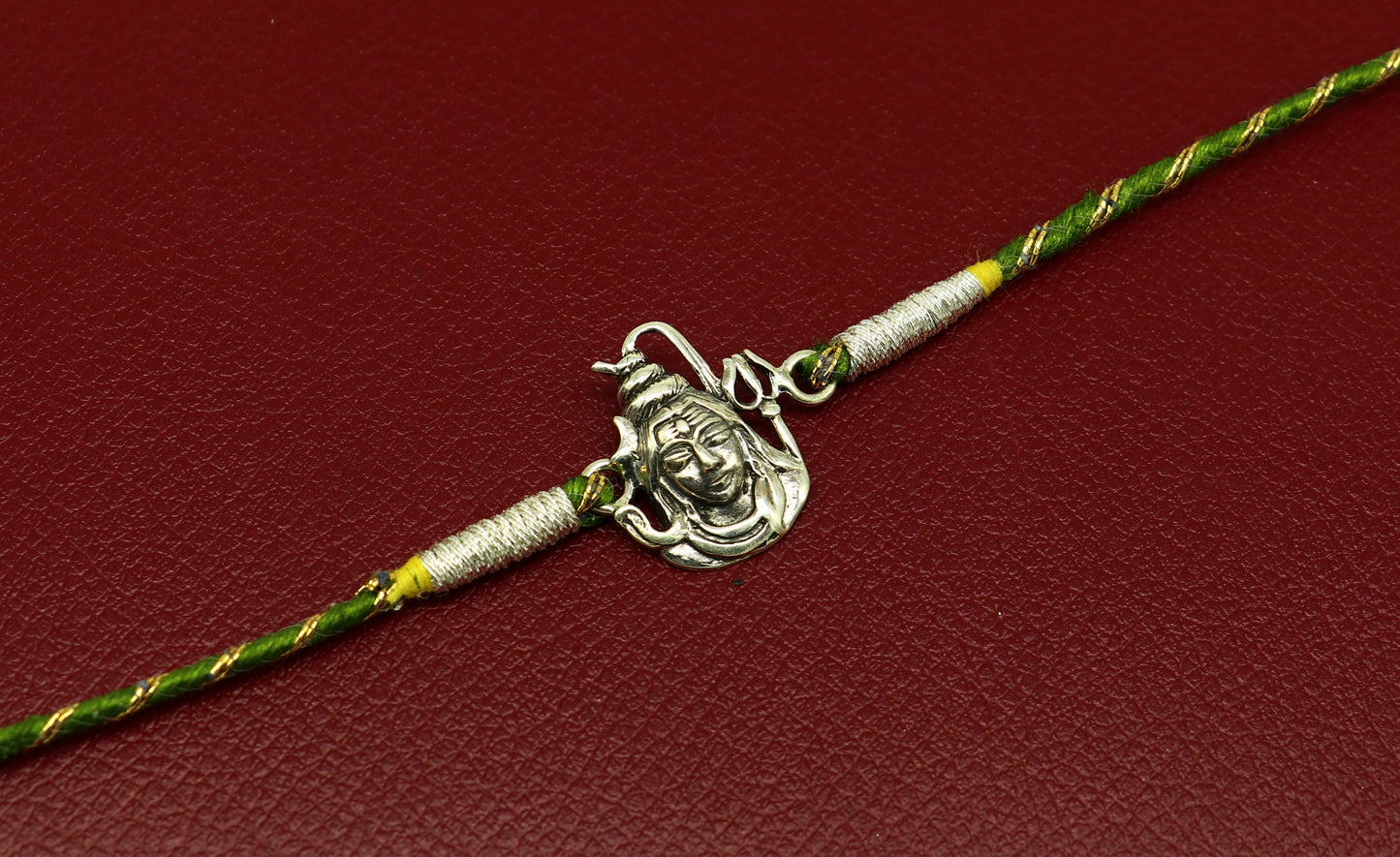 925 sterling silver handmade Shivji/Mahadev design Rakhi Bracelet, amazing stylish gift for Rakshabandhan rk50 - TRIBAL ORNAMENTS
