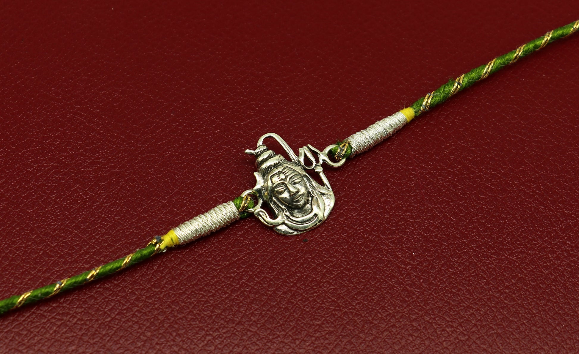 925 sterling silver handmade Shivji/Mahadev design Rakhi Bracelet, amazing stylish gift for Rakshabandhan rk50 - TRIBAL ORNAMENTS