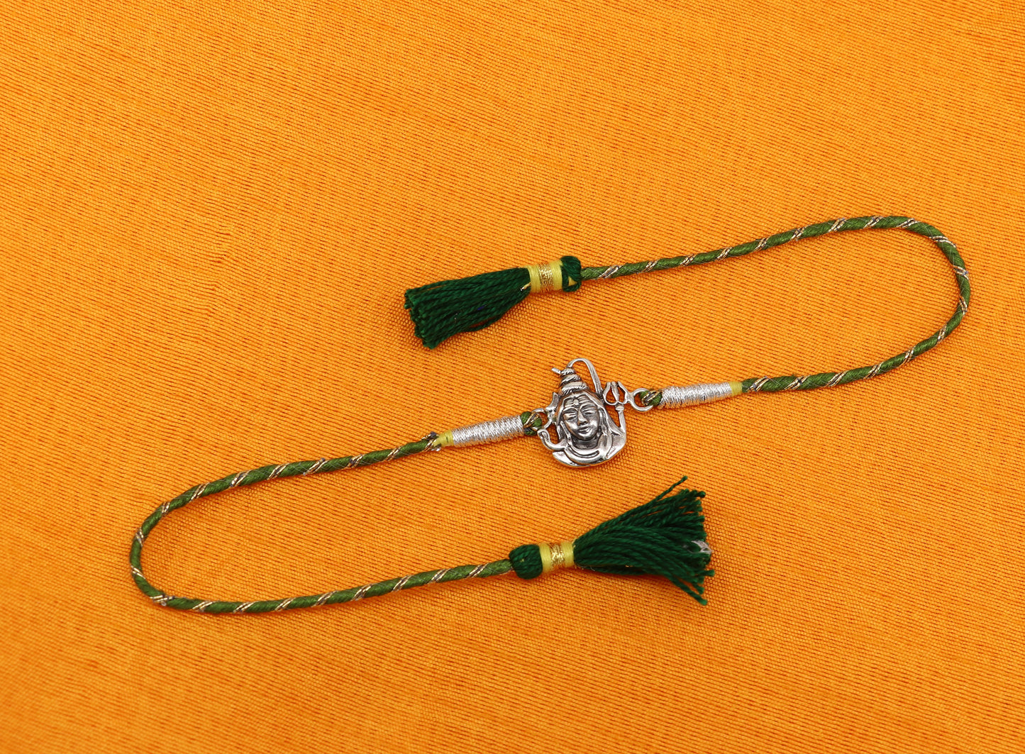 925 sterling silver handmade Shivji/Mahadev design Rakhi Bracelet, amazing stylish gift for Rakshabandhan rk50 - TRIBAL ORNAMENTS